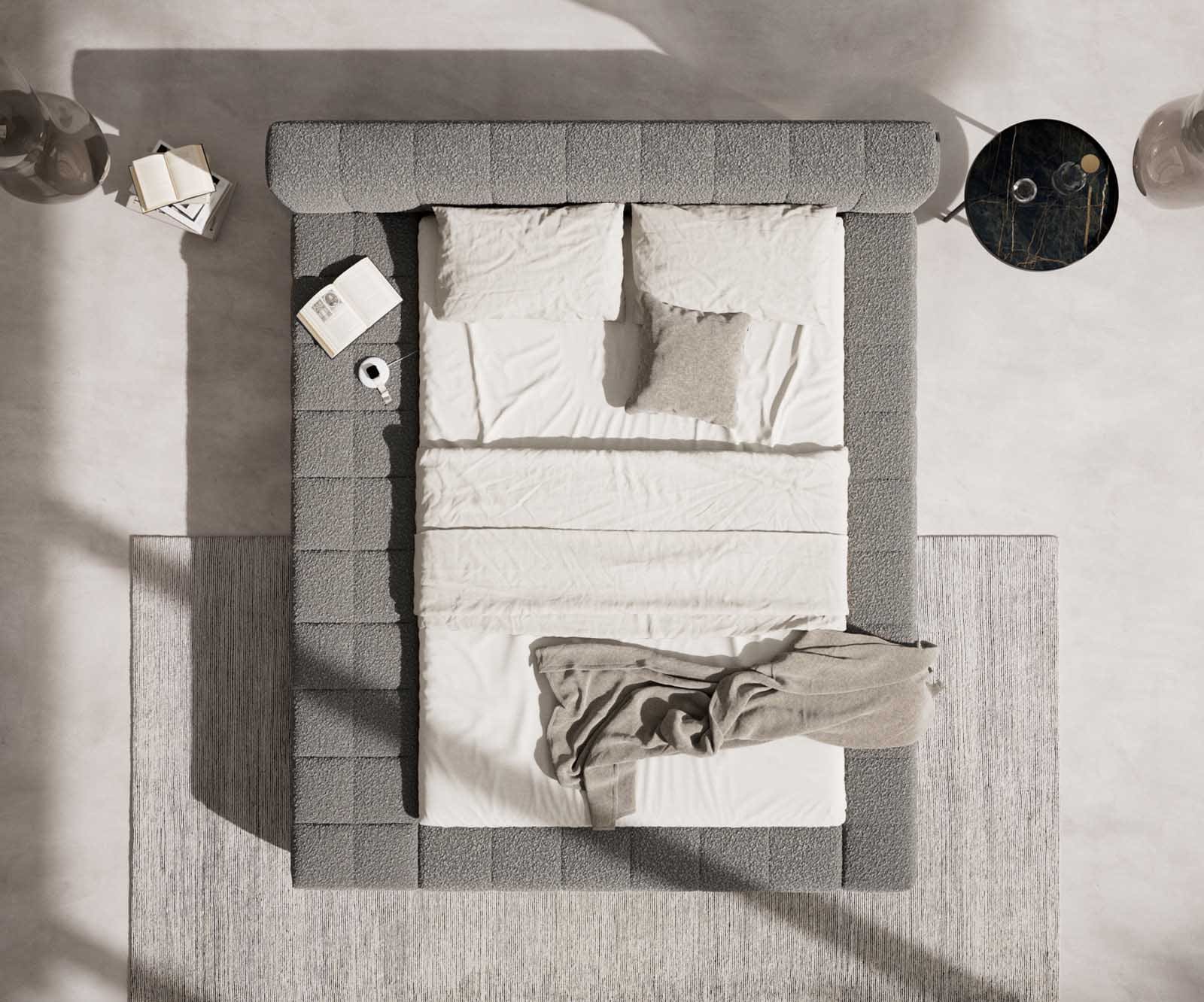 Polsterbettgestell Espazio 140x200 cm Bouclé Silbergrau mit Stauraum 4 Polsterbettgestell Espazio 140x200 cm Bouclé Silbergrau mit Stauraum 4