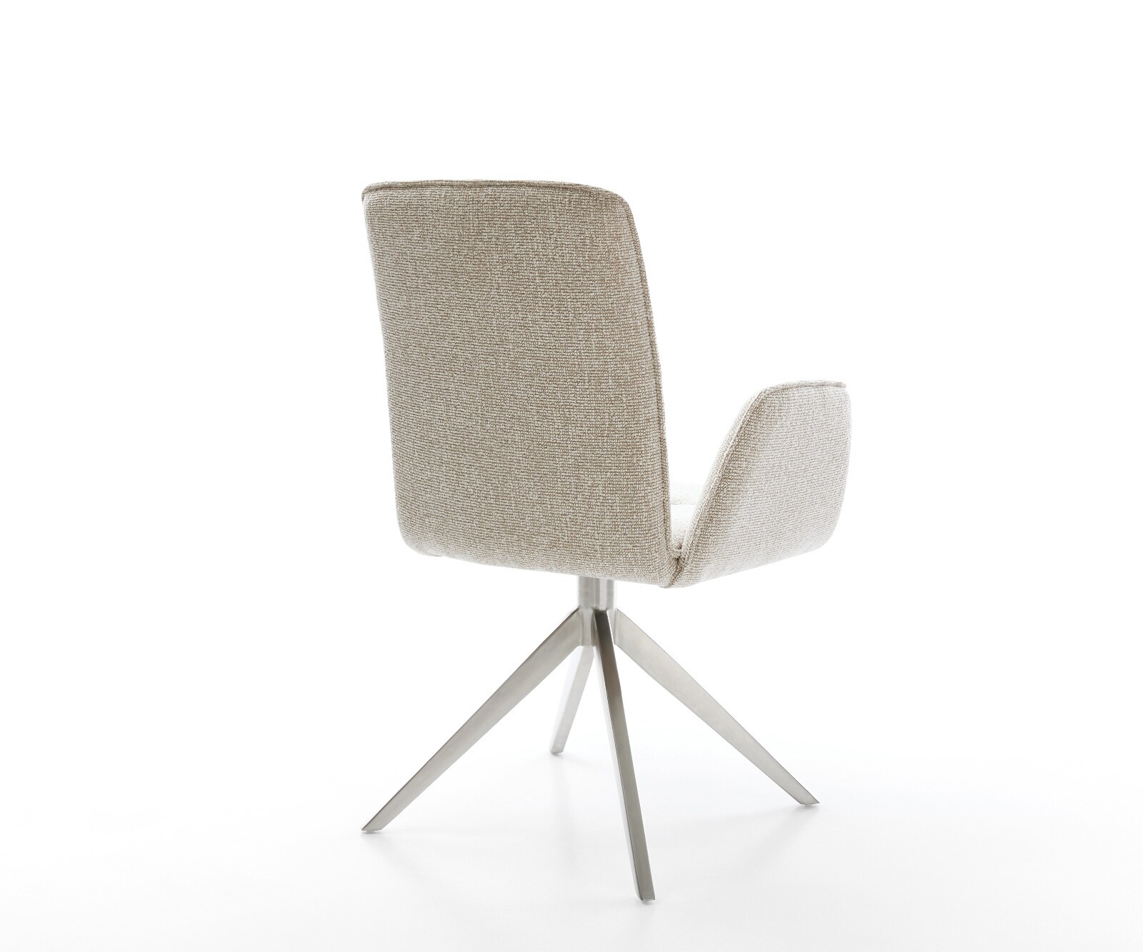 Drehstuhl Vinja-Flex Webstoff Soft Beige Kreuzgestell breit Edelstahl 360° drehbar Wippfunktion 4