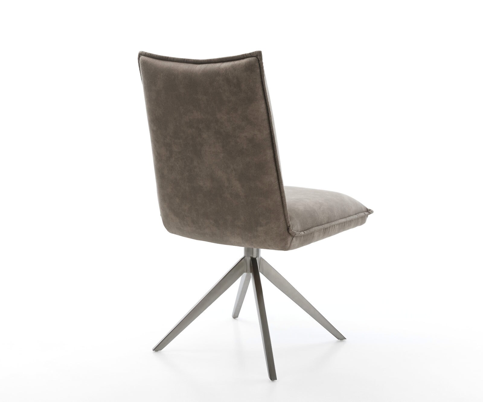 Chaise-pivotante Lelio-Flex microvelours taupe vintage pied croisé large grafiete pivotement sur 360° fonction bascule ressorts ensachés 4