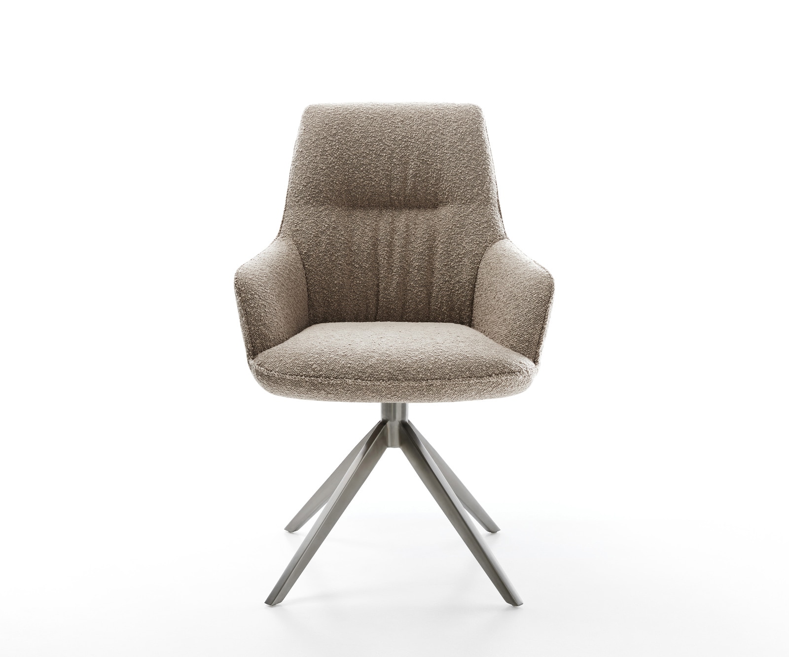 Chaise-pivotante Zelia-Flex avec accoudoirs bouclé boue pied croisé large grafiete pivotement sur 360° fonction bascule ressorts ensachés 1