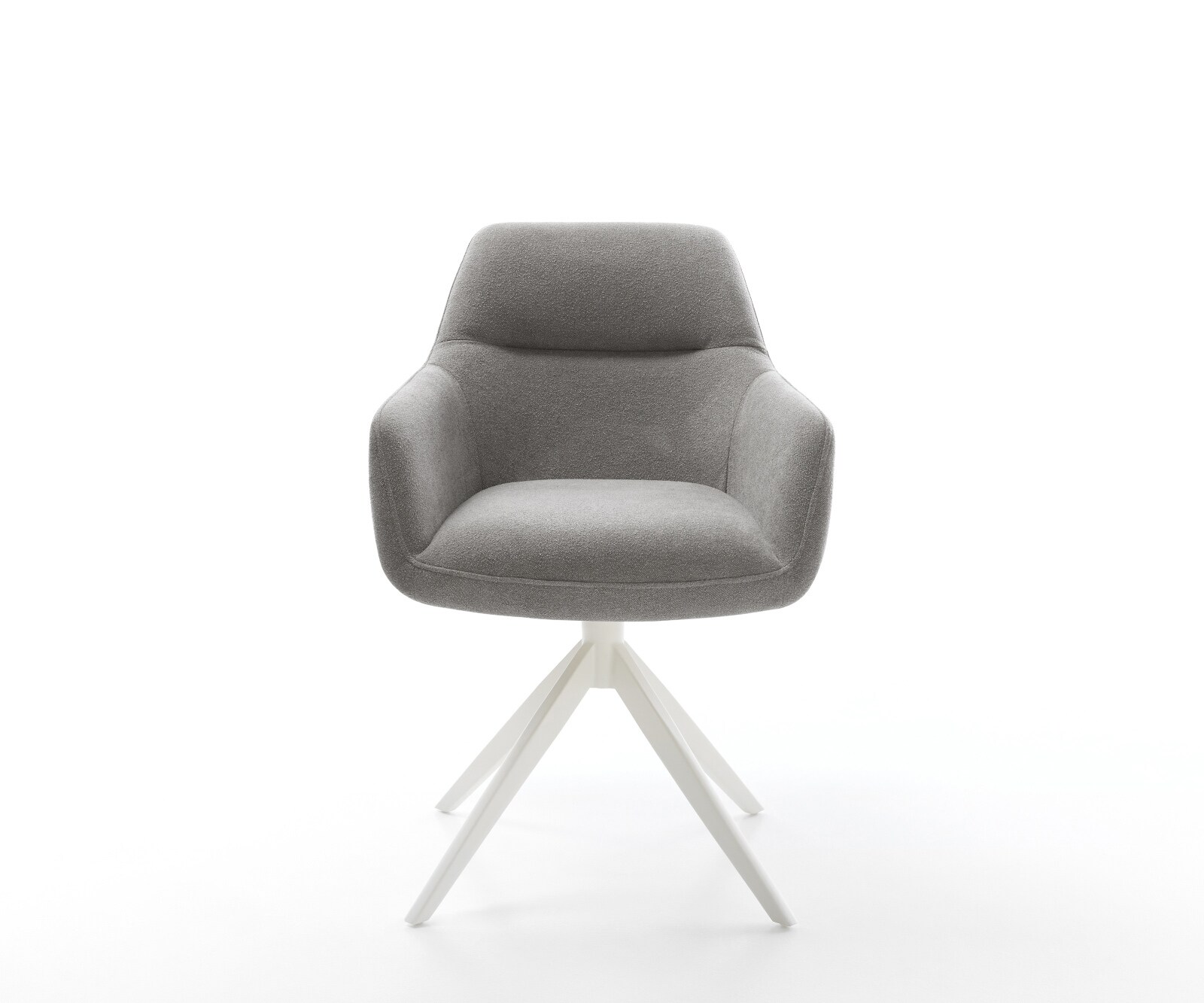 Drehstuhl Pejo-Flex Strukturstoff Soft Grau Kreuzgestell breit Weiß 360° drehbar Wippfunktion Taschenfederkern 2