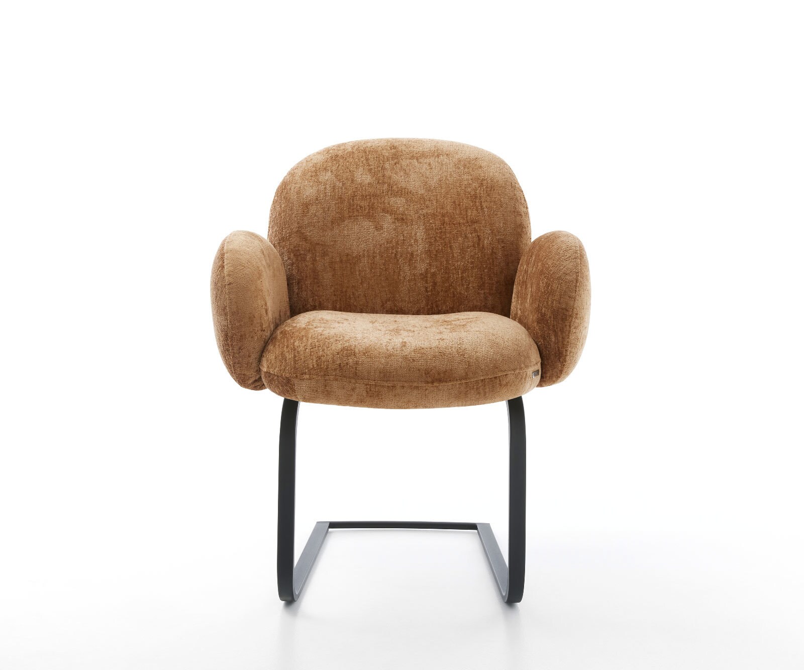 Cantilever Nube-Flex avec accoudoirs chenille rouille pied cantilever plat noir ressorts ensachés 2