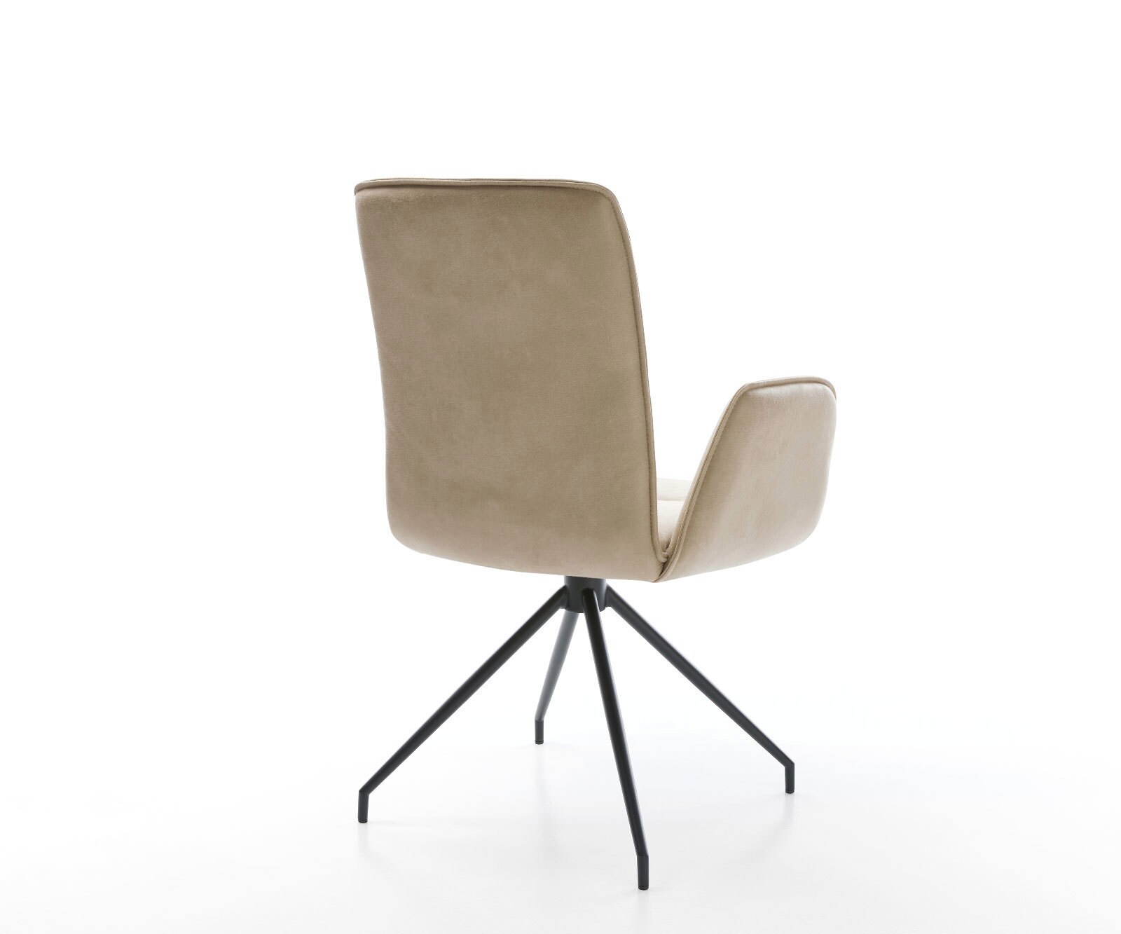 Esszimmerstuhl Vinja-Flex Mikrofaser Beige Vintage Kreuzgestell konisch Schwarz 4 Esszimmerstuhl Vinja-Flex Mikrofaser Beige Vintage Kreuzgestell konisch Schwarz 4