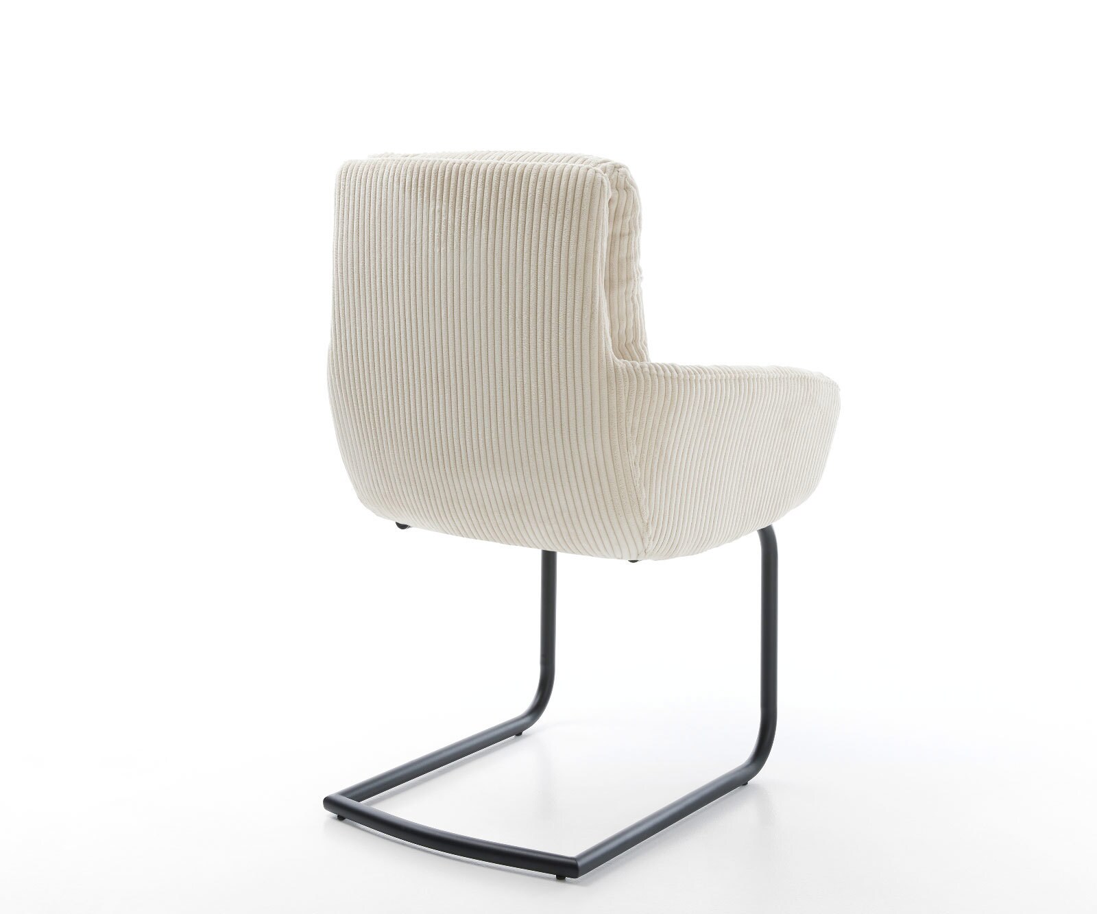 Cantilever Abelia-Flex avec accoudoirs côtelé beige vintage pied cantilever rond noir 4