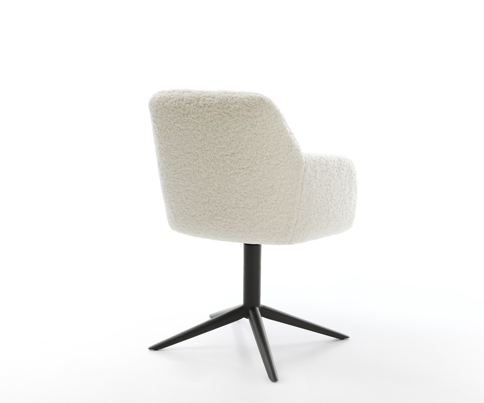 Drehstuhl Greg-Flex Teddystoff Beige Fußkreuz Schwarz 360° drehbar Wippfunktion Taschenfederkern 4