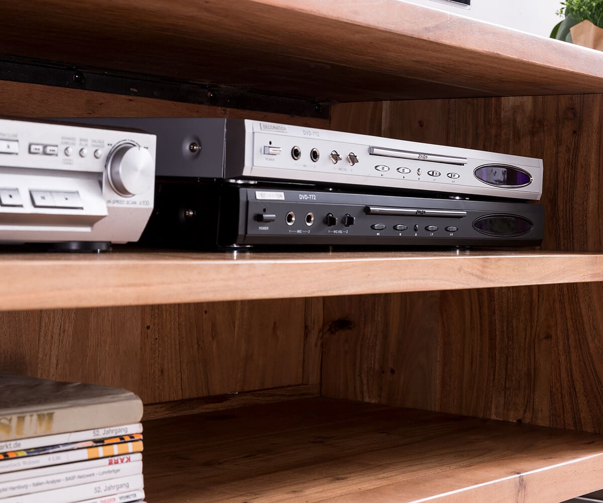 Lowboard Live-Edge 200 cm Akazie Natur 4 Türen 2 Fächer 1 Lowboard Live-Edge 200 cm Akazie Natur 4 Türen 2 Fächer 1