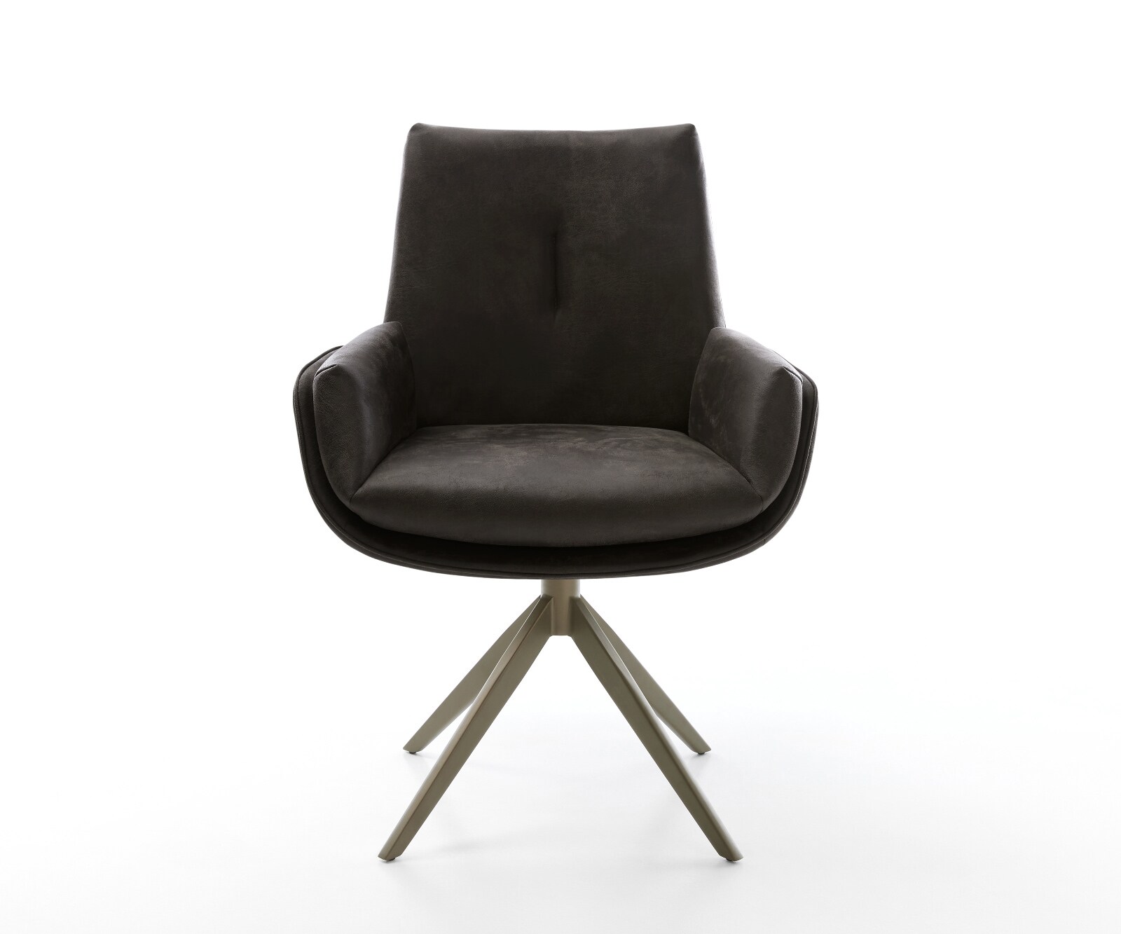 Drehstuhl Clea-Flex Mikrofaser Anthrazit Vintage Kreuzgestell breit Effektfinish Titan 360° drehbar Wippfunktion 2