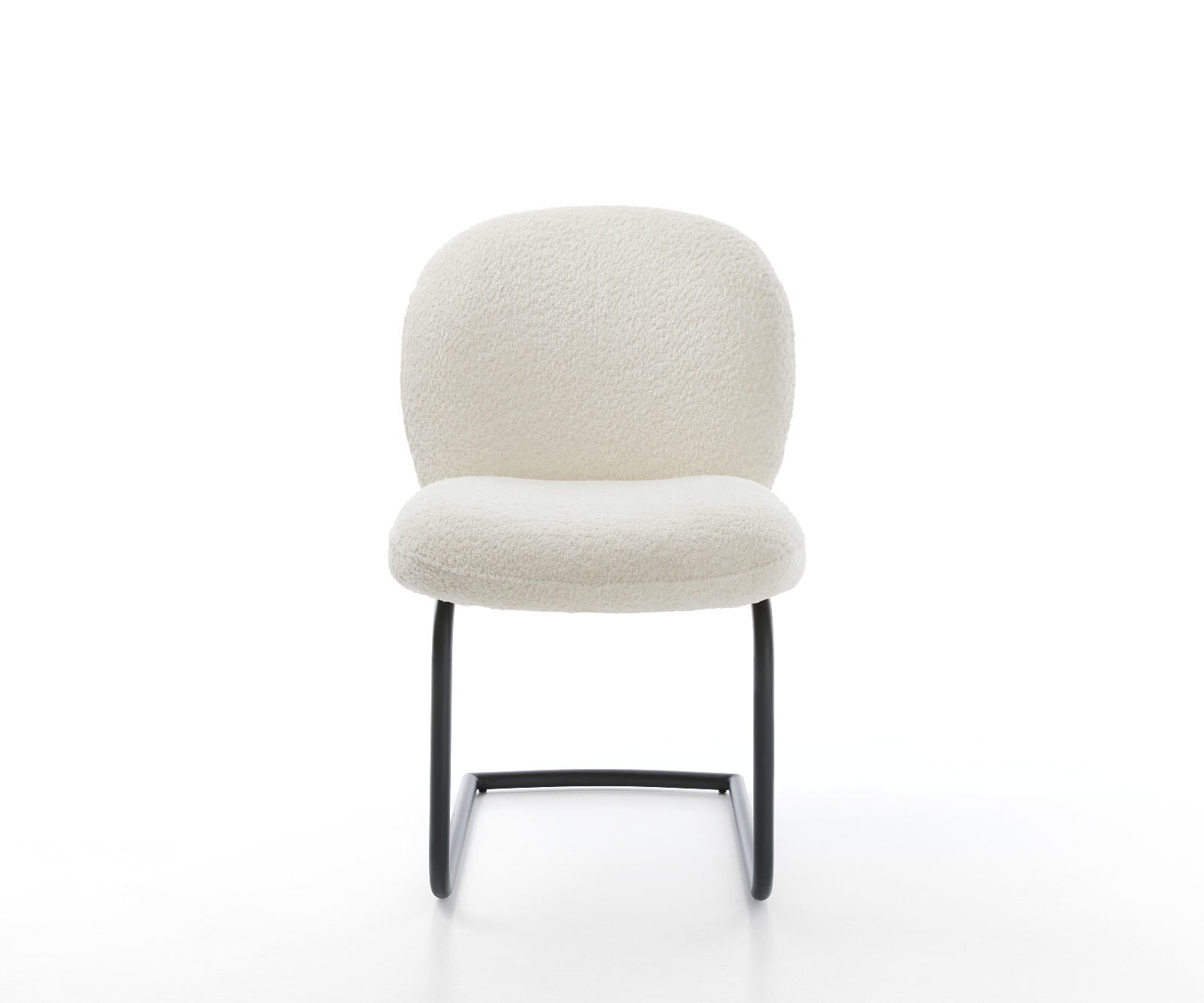 Cantilever Nube-Flex bouclé blanc pied cantilever rond noir ressorts ensachés 2