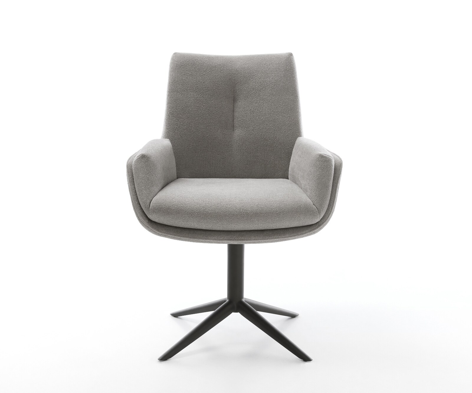 Chaise-pivotante Clea-Flex tissu structuré doux gris pied de chaise 4 branches noir pivotement sur 360° fonction bascule 2