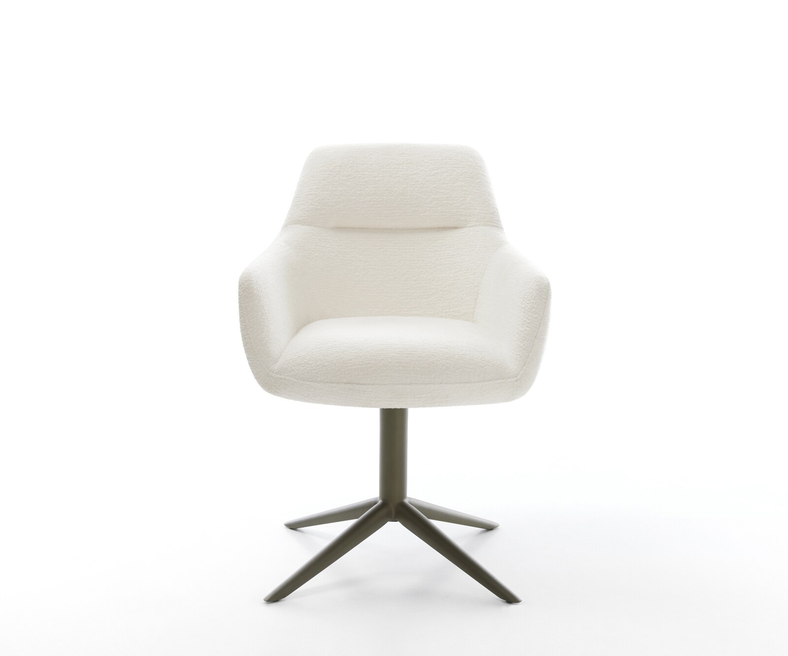 Drehstuhl Pejo-Flex Bouclé Soft Beige Fußkreuz Effektfinish Titan 360° drehbar Wippfunktion Taschenfederkern 2