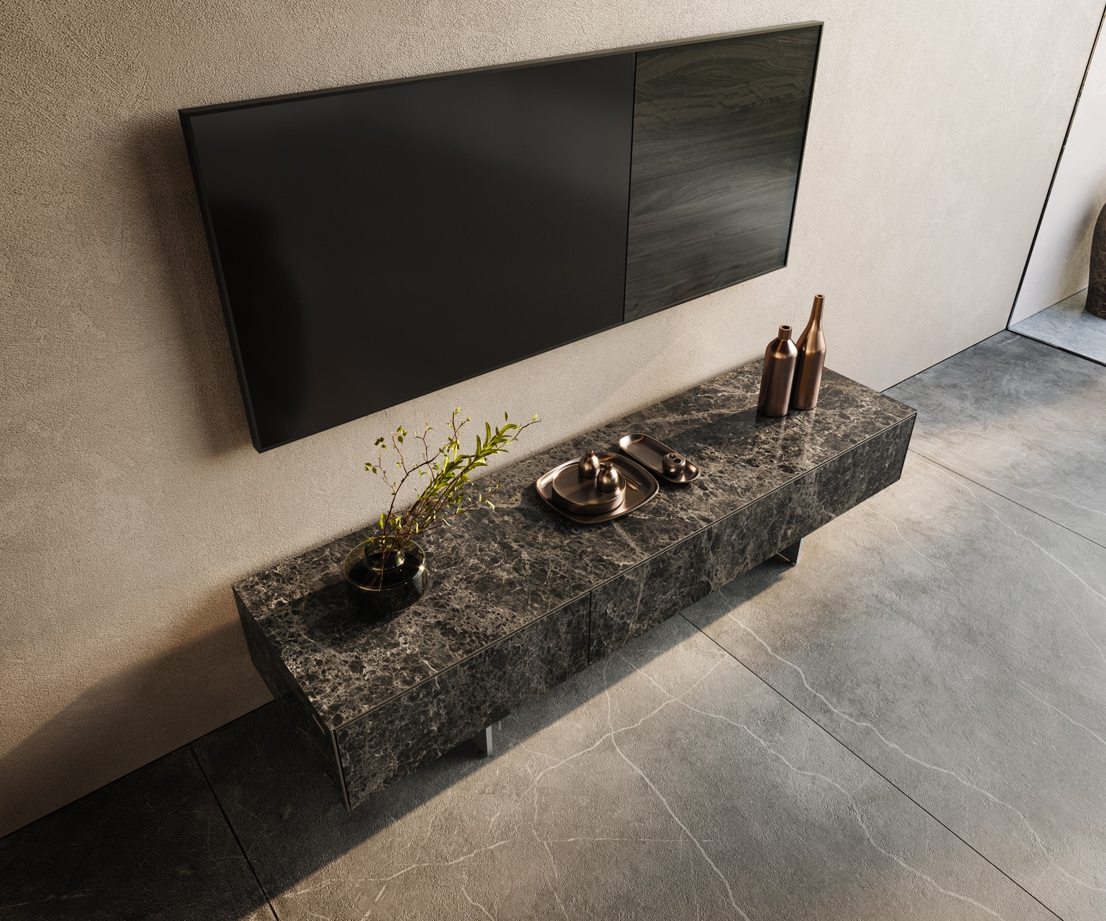 Lowboard Cuor 150 cm Keramik Laminam® Emperador Extra Lucidato Dunkelbraun 1 Klappe 1 Schubfach Fuß Schwebeoptik Edelstahl 3 Lowboard Cuor 150 cm Keramik Laminam® Emperador Extra Lucidato Dunkelbraun 1 Klappe 1 Schubfach Fuß Schwebeoptik Edelstahl 3