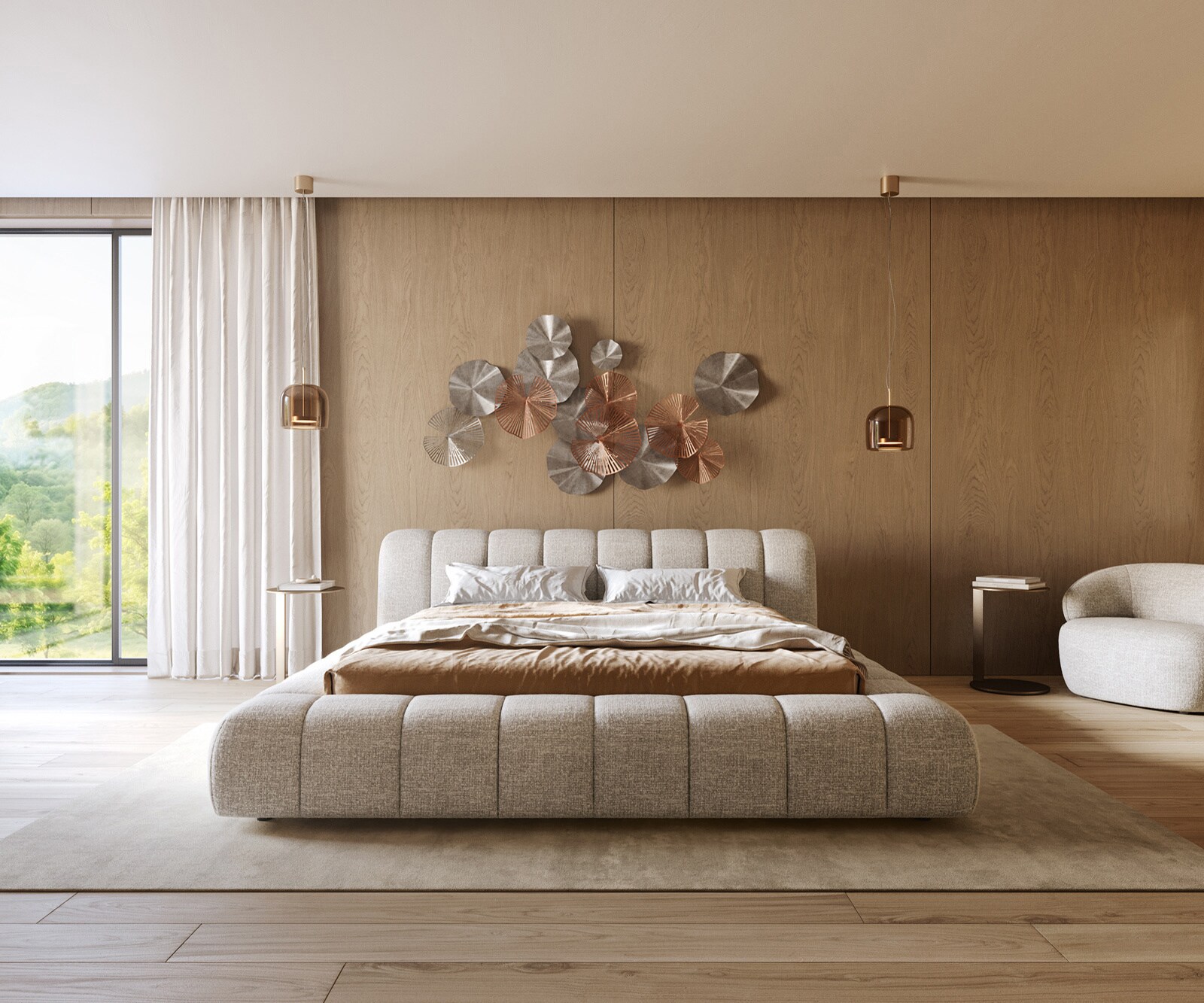 Polsterbettgestell Cutio 180x200 cm Webstoff Soft Beige 3