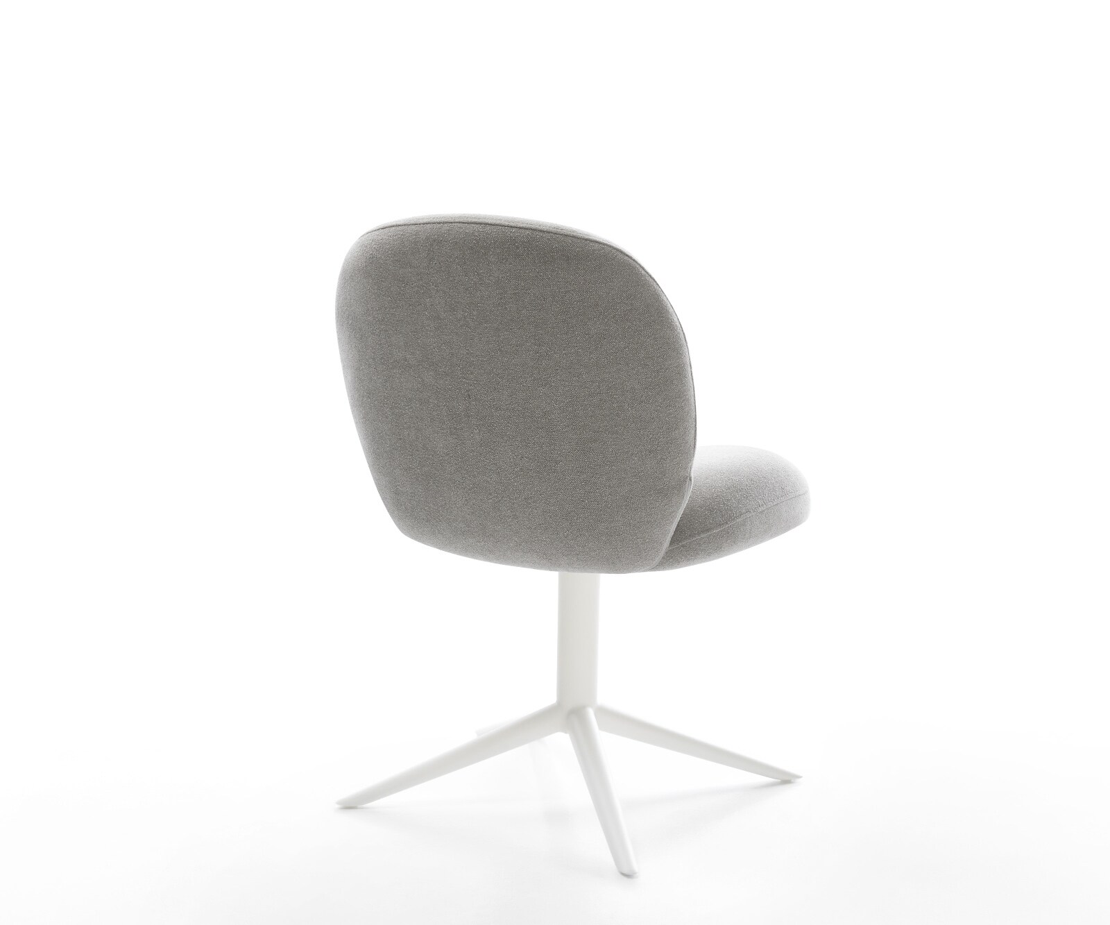 Chaise-pivotante Nube-Flex tissu structuré doux gris pied de chaise 4 branches blanc pivotement sur 360° fonction bascule resorts ensachés 5