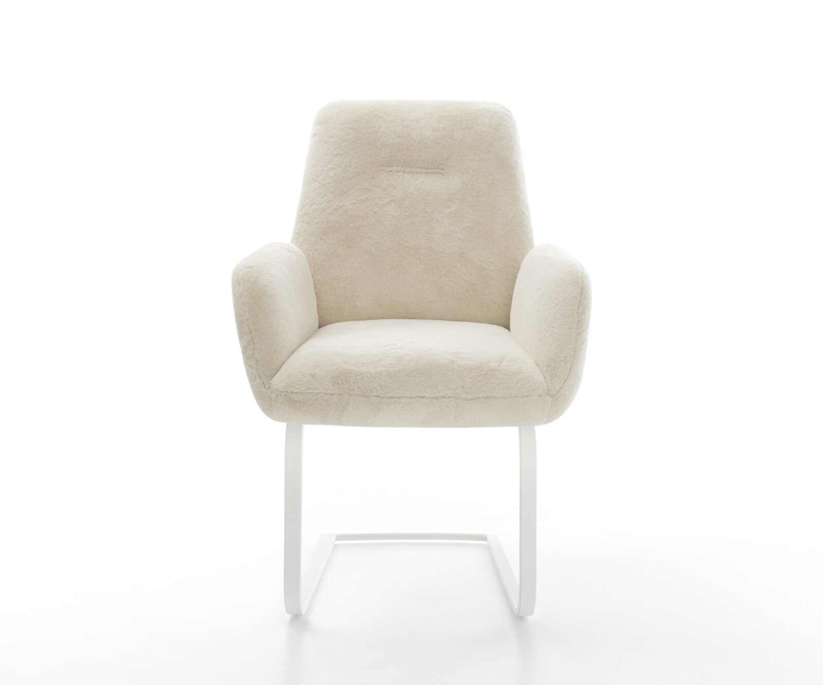 Freischwinger Zoa-Flex Plüsch Creme-Weiß Freischwinger flach Weiß Taschenfederkern 2