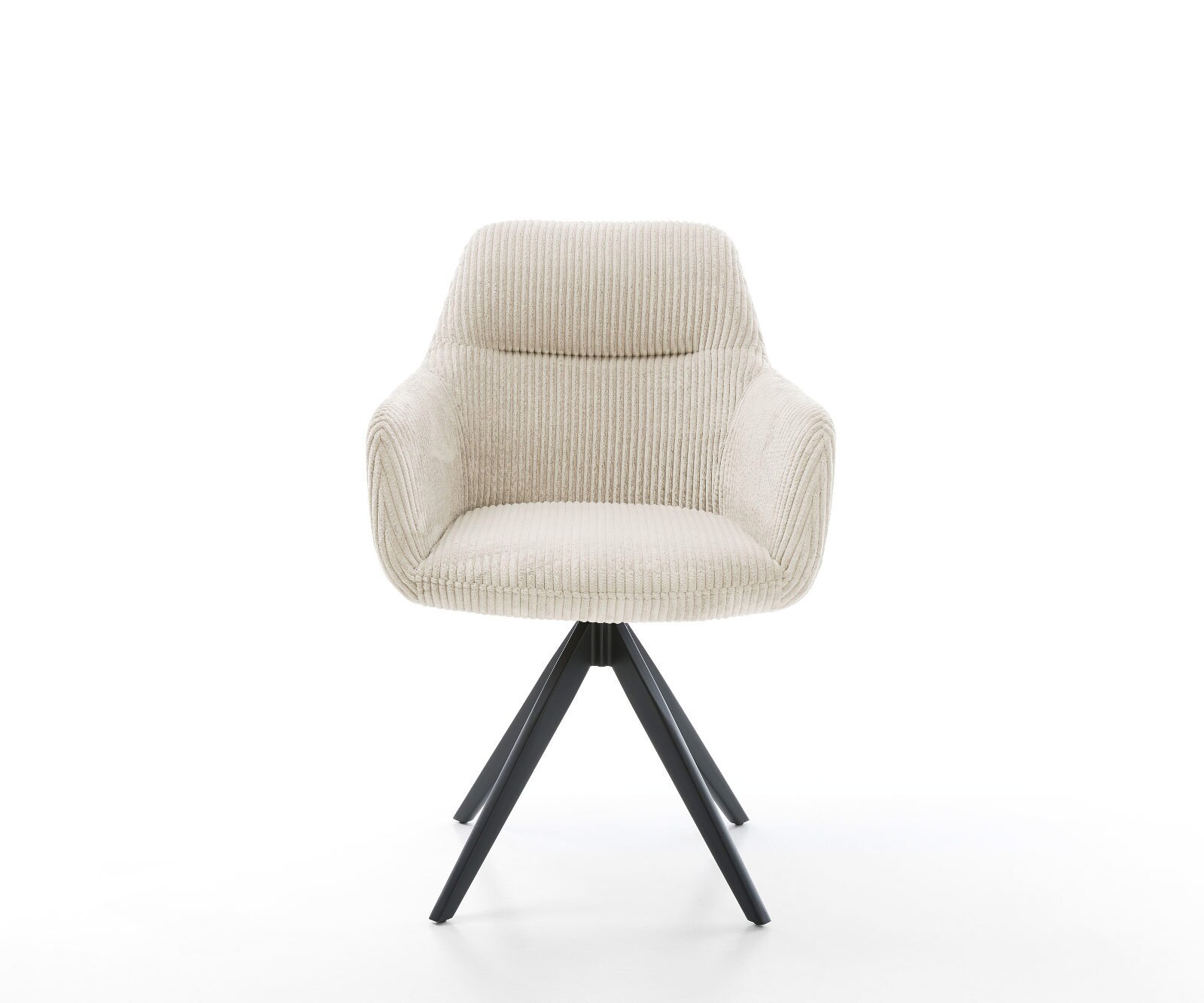 Esszimmerstuhl Pejo-Flex Cord Beige Kreuzgestell kantig Schwarz Taschenfederkern 1
