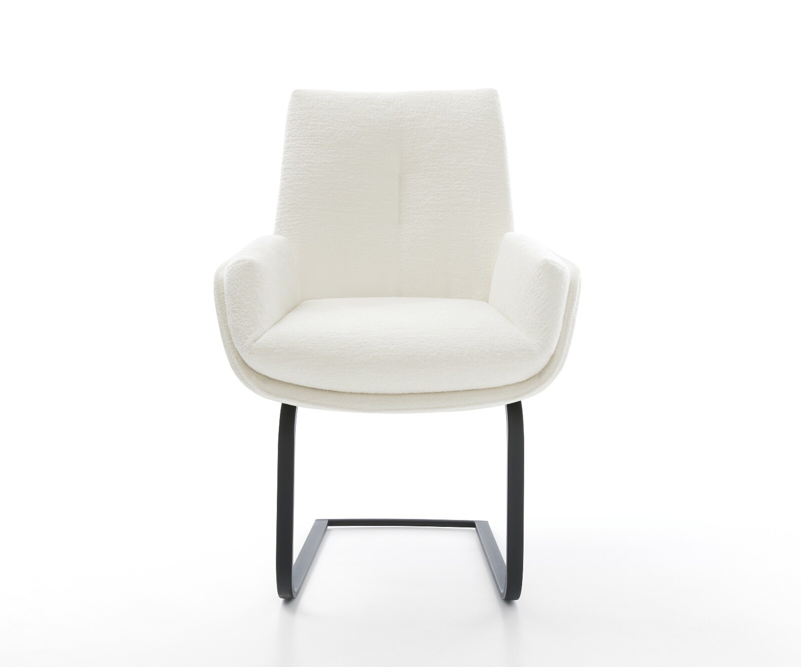 Cantilever Clea-Flex bouclé doux beige pied cantilever plat noir 1