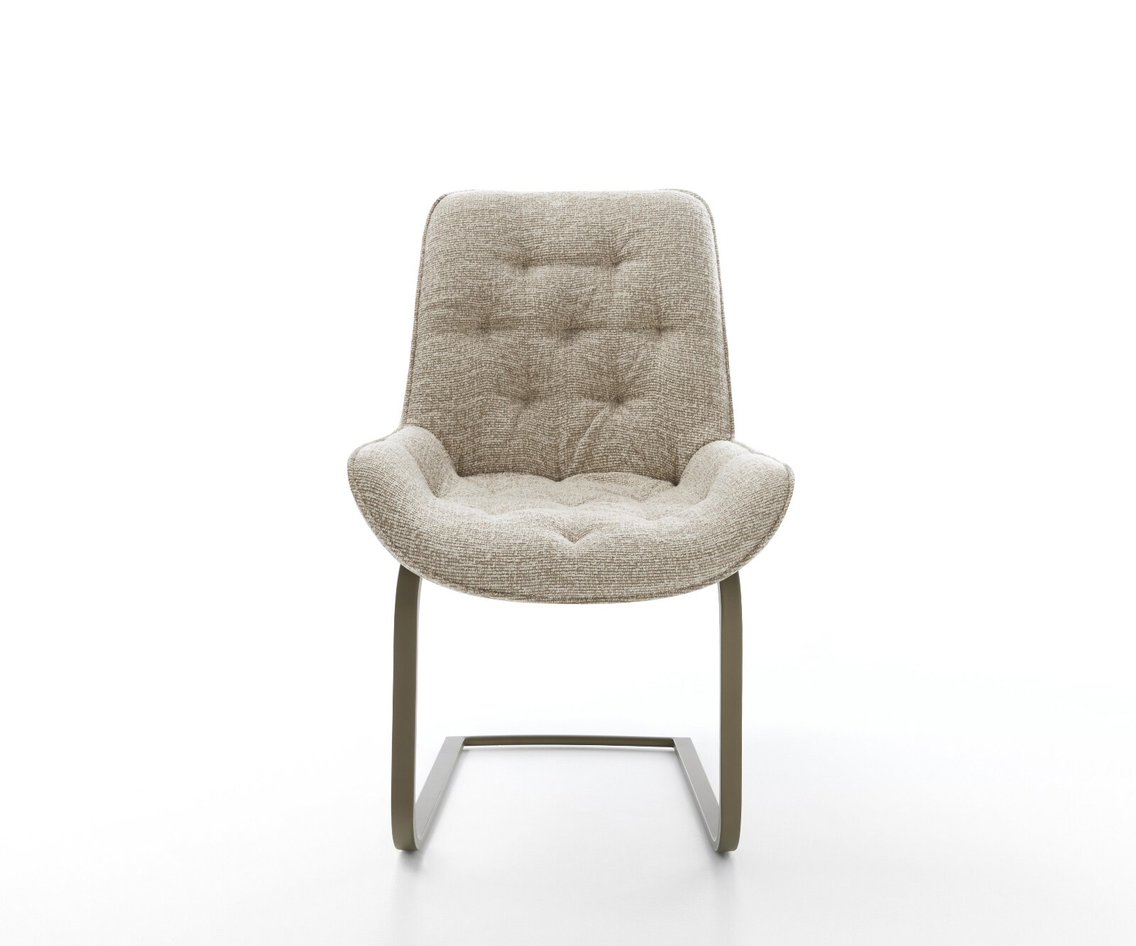 Cantilever Taimi-Flex tissu tissé doux beige pied cantilever plat aspect titane 2