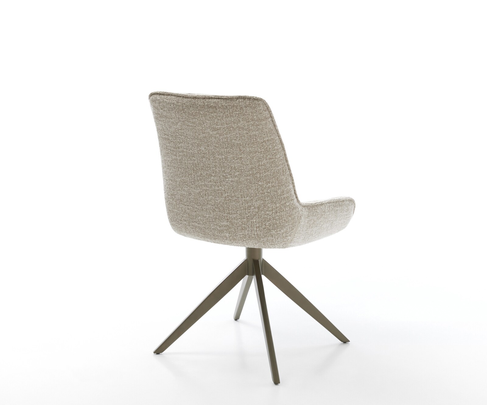Chaise-pivotante Taimi-Flex tissu tissé doux beige pied croisé large aspect titane pivotement sur 360° fonction bascule 5
