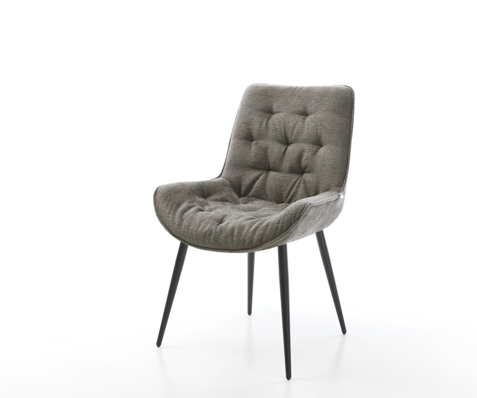 Esszimmerstuhl Taimi-Flex Bouclé Soft Schlamm 4-Fuß konisch Schwarz