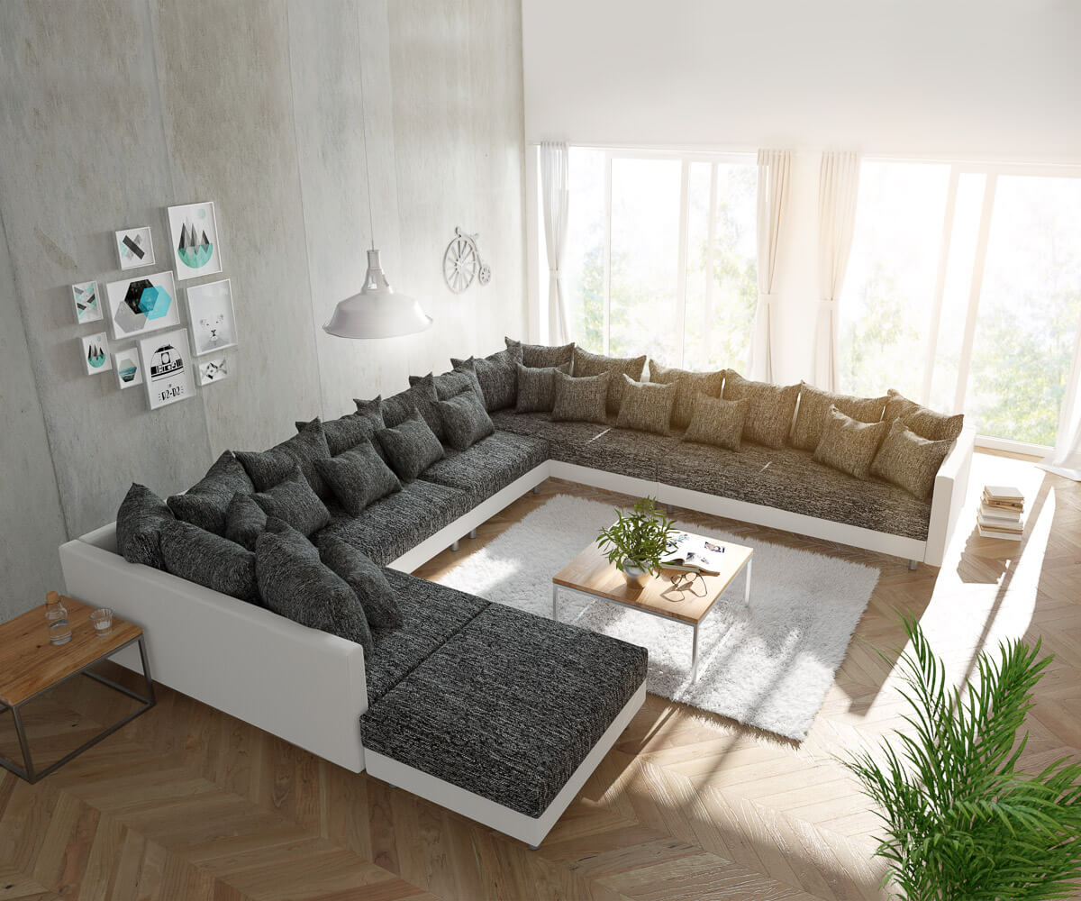 Couch Clovis XXL Wohnlandschaft	modular Design Sofa