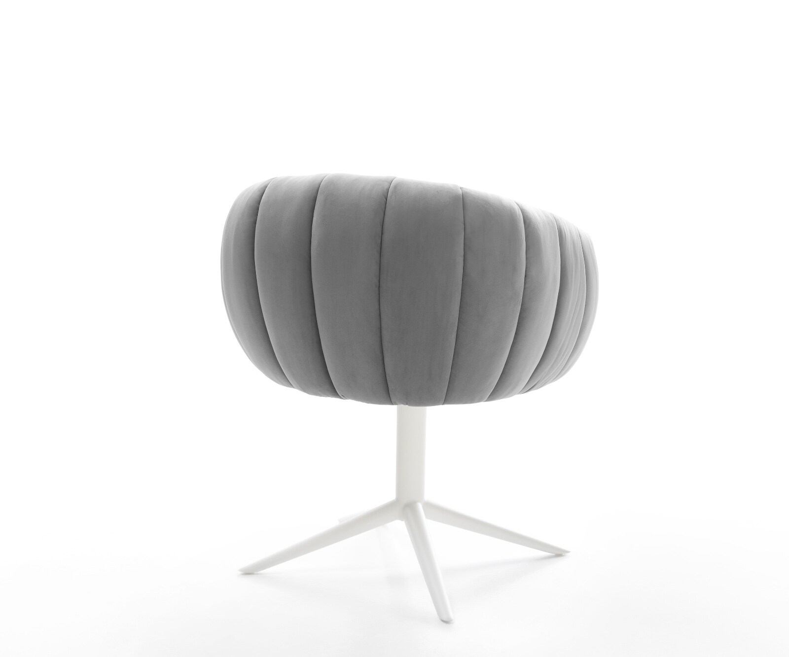 Drehstuhl Jada-Flex Samt Grau Fußkreuz Weiß 360° drehbar Wippfunktion Taschenfederkern 4