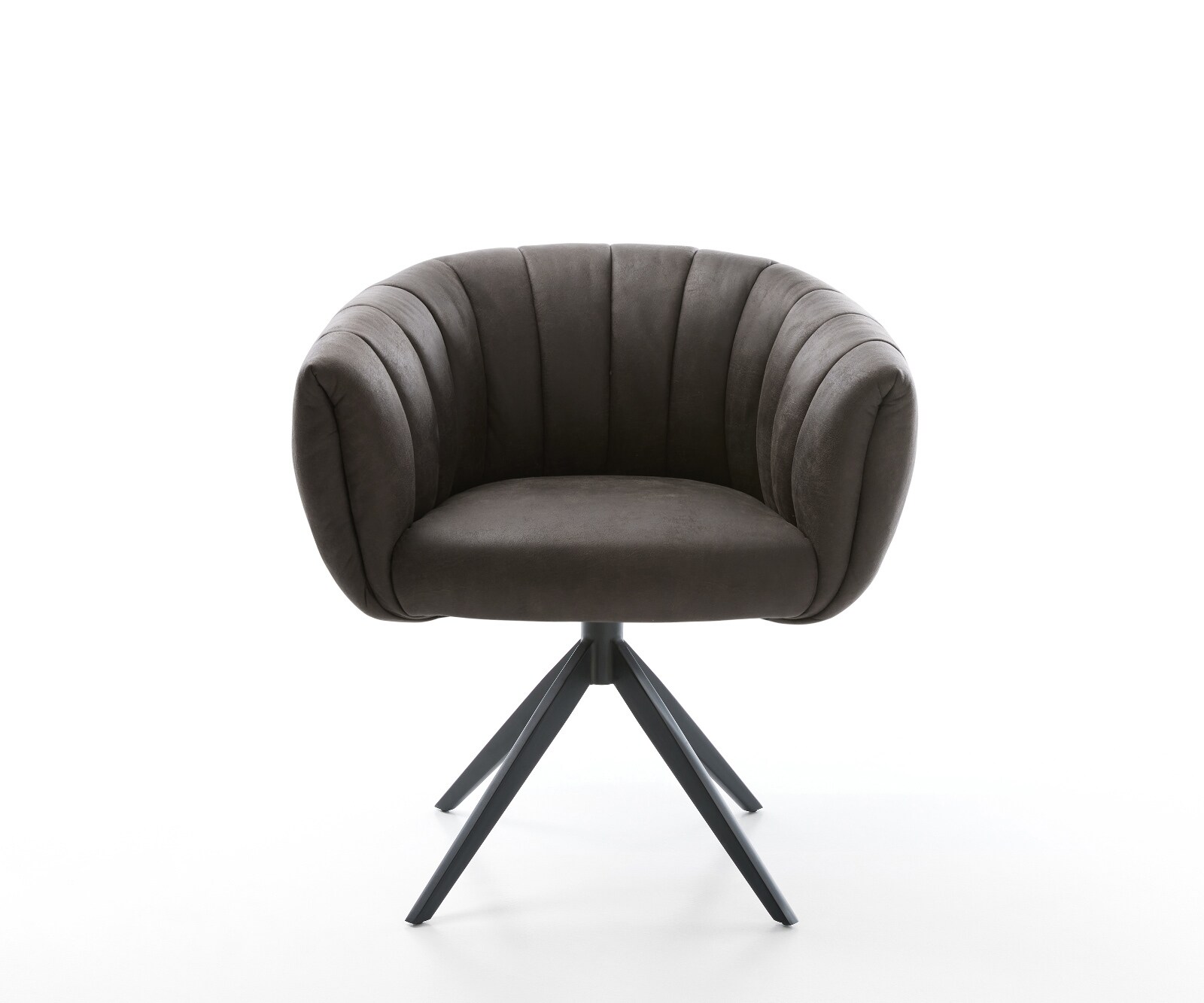 Chaise-pivotante Jada-Flex microvelours anthracite vintage pied croisé large noir pivotement sur 360° fonction bascule ressorts ensachés 2