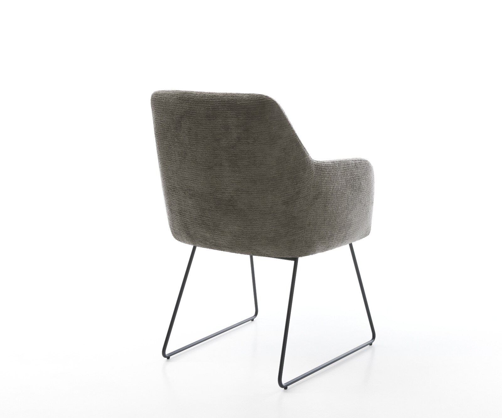 Esszimmerstuhl Greg-Flex Bouclé Soft Schlamm Kufengestell Schwarz Taschenfederkern 5