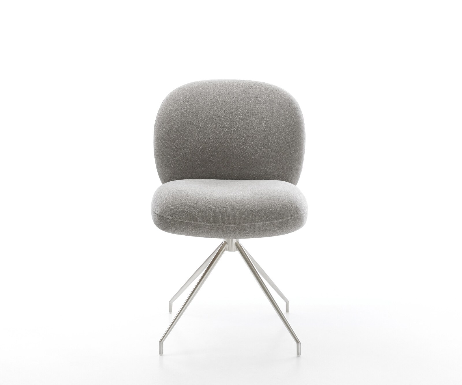 Esszimmerstuhl Nube-Flex Strukturstoff Soft Grau Kreuzgestell konisch Edelstahl Taschenfederkern 2