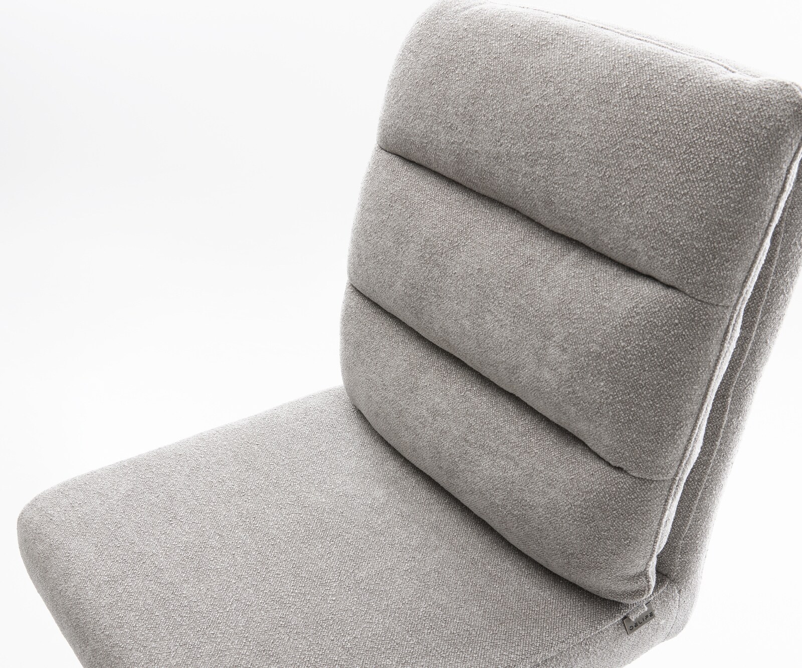 Barstuhl Pela-Flex Strukturstoff Soft Grau Kufengestell Edelstahl Silberfarben 4