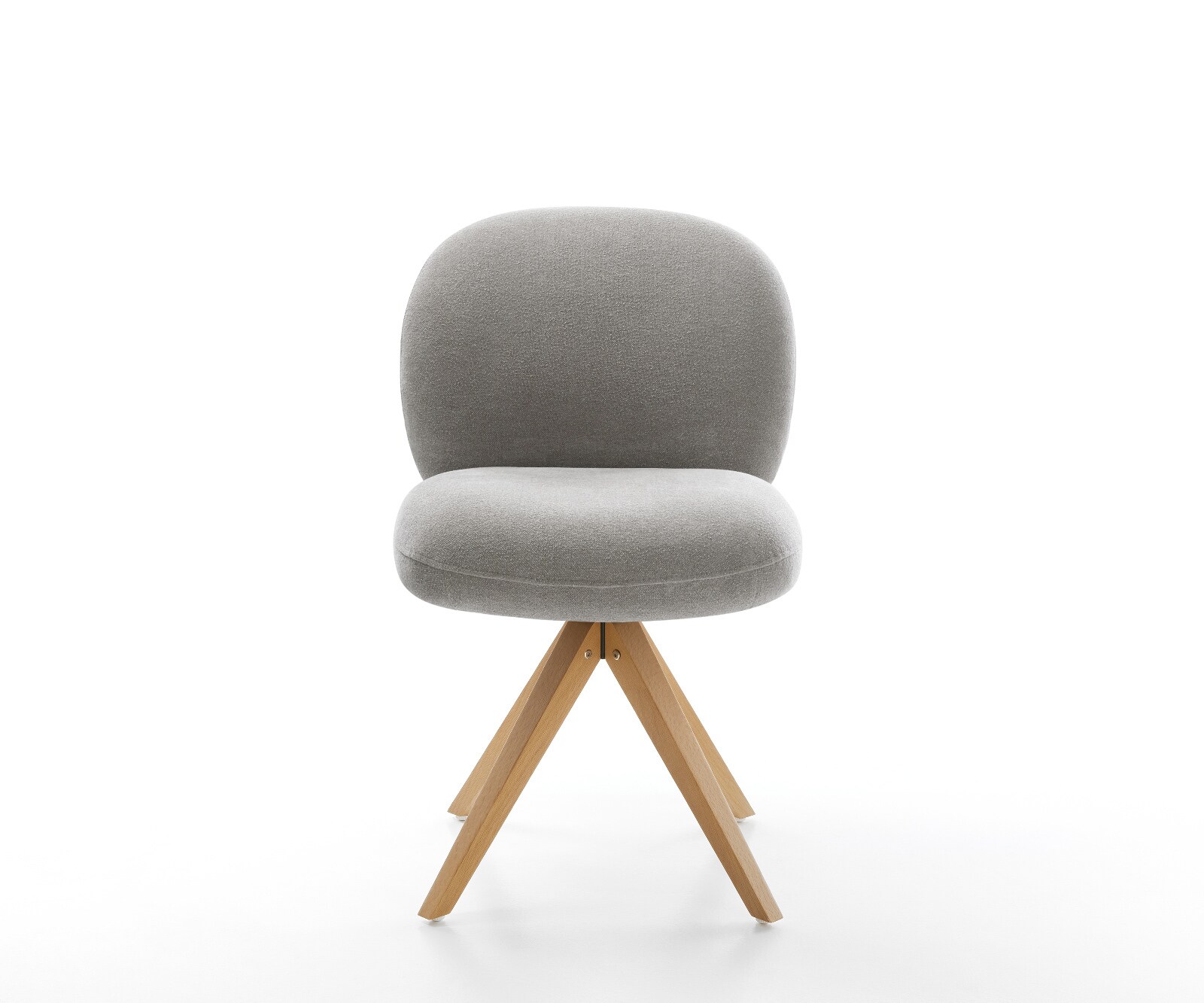 Drehstuhl Nube-Flex Strukturstoff Soft Grau Holzgestell kantig Natur 180° drehbar Taschenfederkern 1