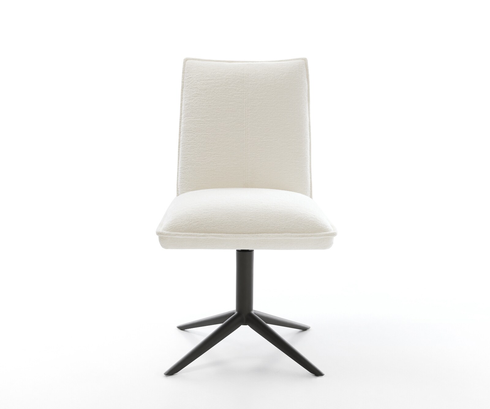 Drehstuhl Lelio-Flex Bouclé Soft Beige Fußkreuz Schwarz 360° drehbar Wippfunktion Taschenfederkern 1