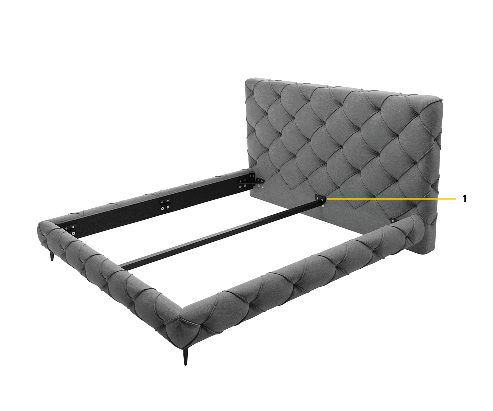 Polsterbettgestell Nayara 180x200 cm Bouclé Creme-Weiß 7