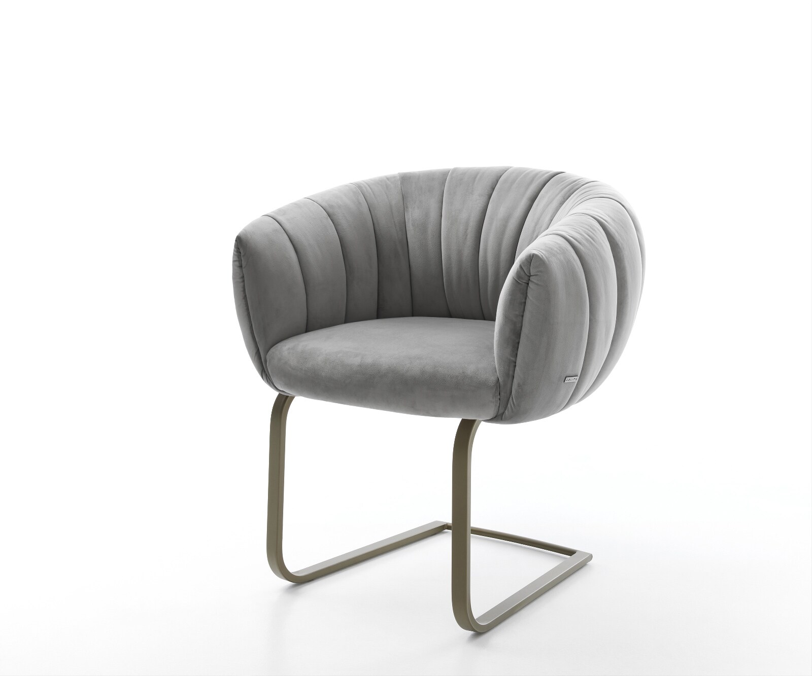 Cantilever Jada-Flex velours gris pied cantilever plat aspect titane ressorts ensachés