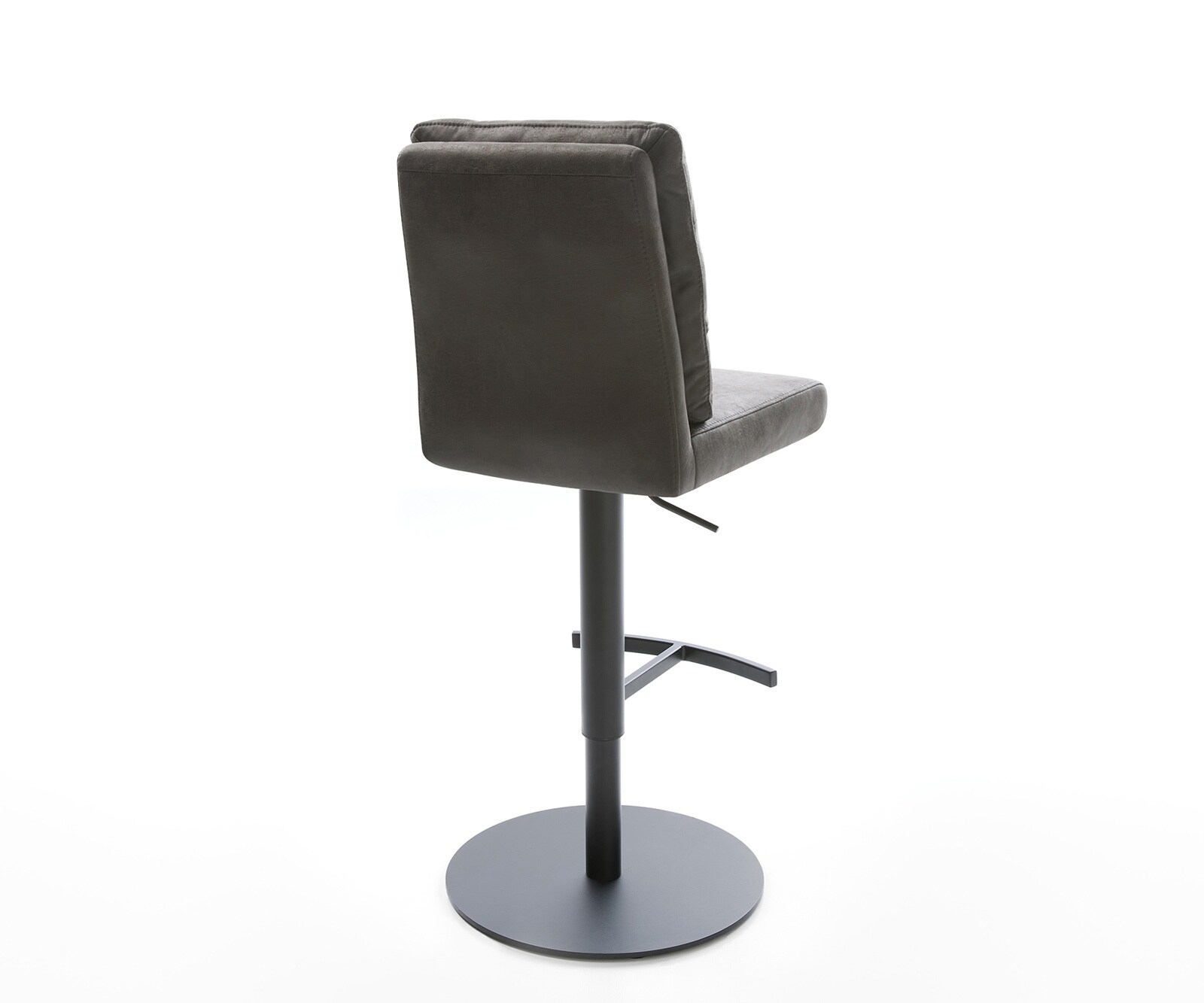 Chaise-de-bar Pela-Flex vintage anthracite base tournante réglable en haut métal 5