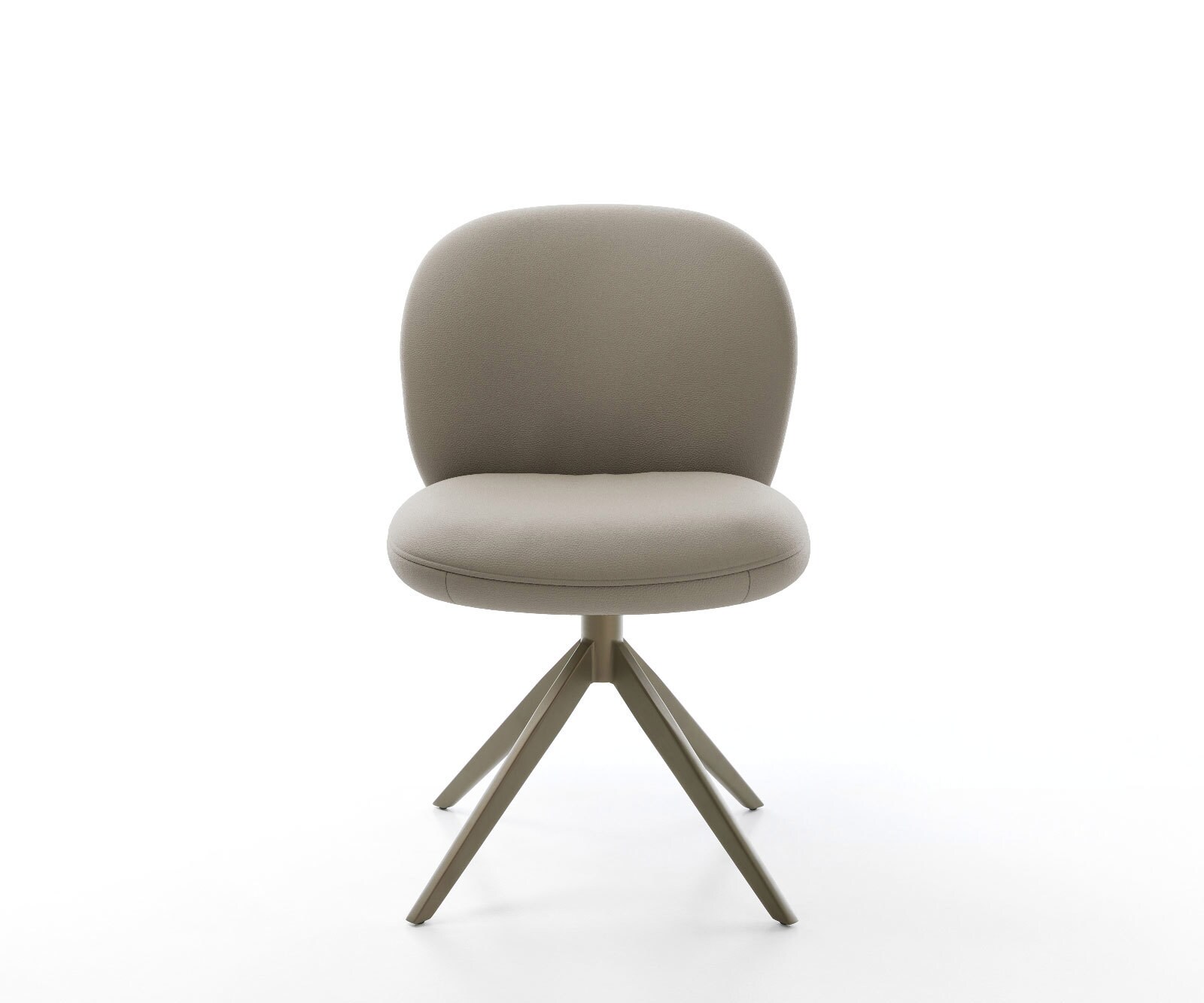 Drehstuhl Nube-Flex Echt-Leder Schlamm Kreuzgestell breit Effektfinish Titan 360° drehbar Wippfunktion Taschenfederkern 1