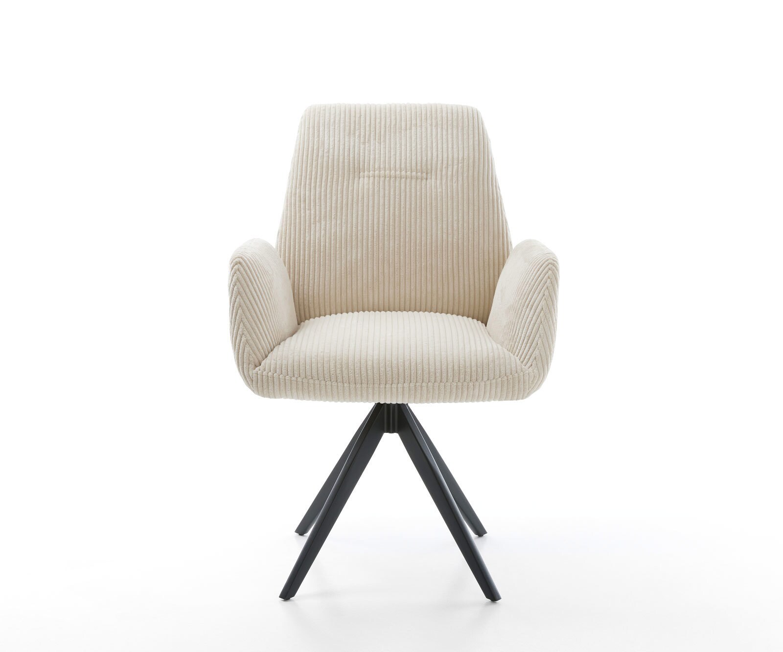 Esszimmerstuhl Zoa-Flex Cord Beige Kreuzgestell kantig Schwarz Taschenfederkern 1