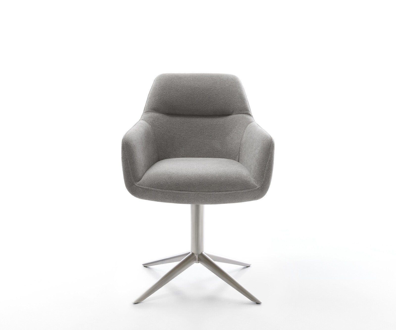 Drehstuhl Pejo-Flex Strukturstoff Soft Grau Fußkreuz Edelstahl 360° drehbar Wippfunktion Taschenfederkern 2