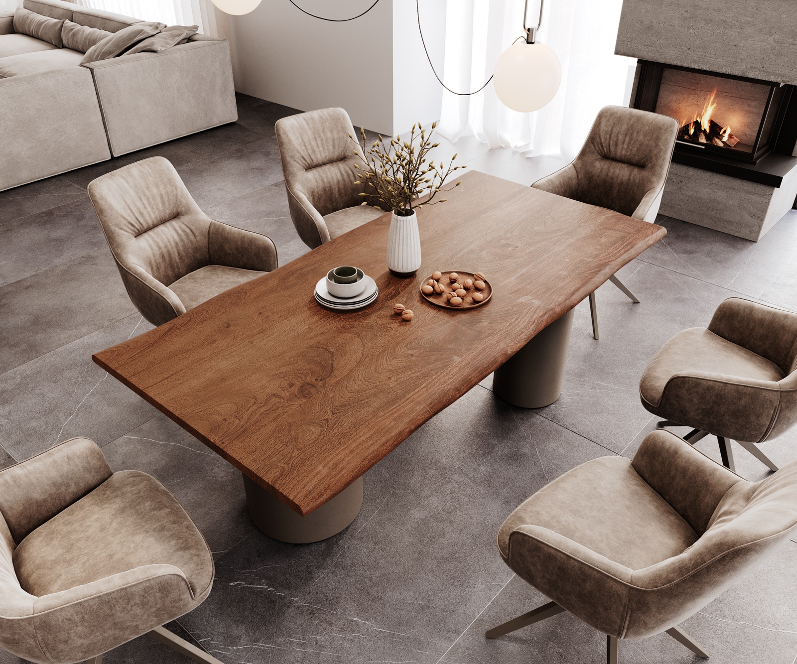 Table à manger Edge 200x100 Acacia Marron Troa Métal finition à effet Titane Live-Edge 3 Table à manger Edge 200x100 Acacia Marron Troa Métal finition à effet Titane Live-Edge 3