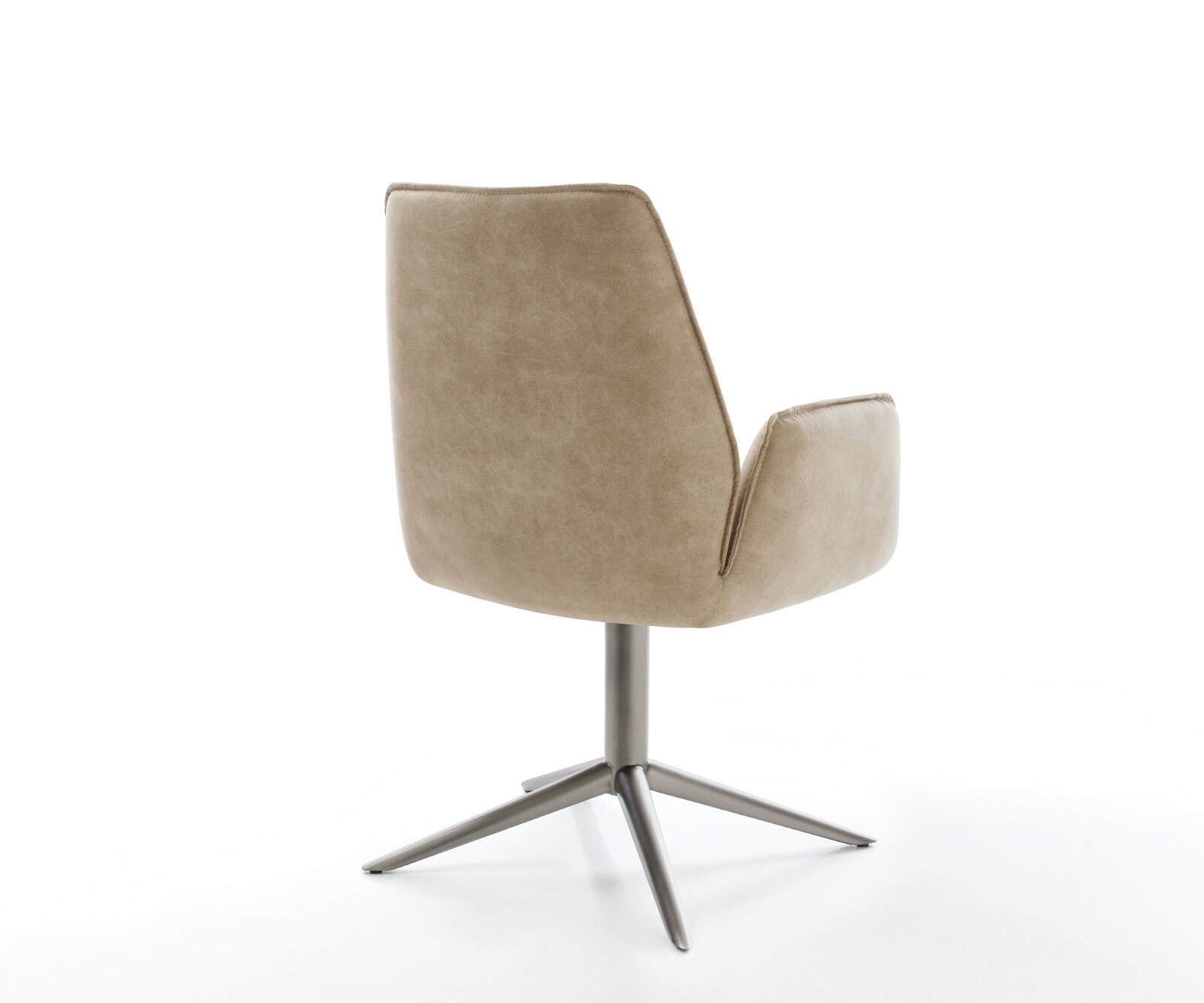 Chaise-pivotante Zoa-Flex microvelours beige vintage pied de chaise 4 branches grafiete pivotement sur 360° fonction bascule ressorts ensachés 5