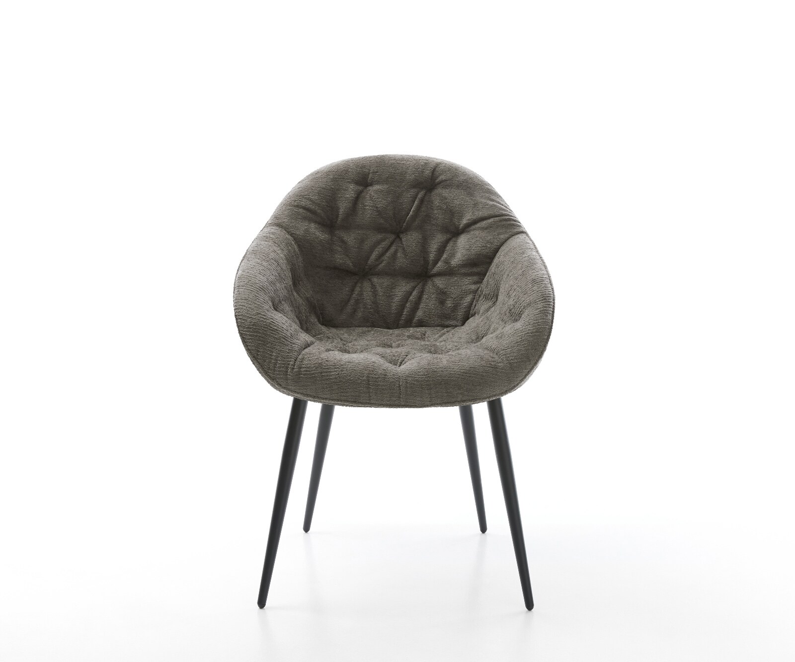 Esszimmerstuhl Gaio-Flex Bouclé Soft Schlamm 4-Fuß konisch Schwarz 1