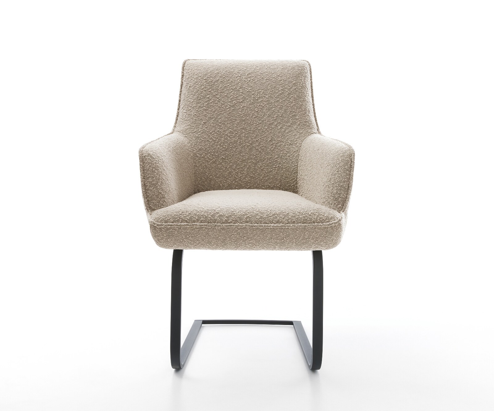 Cantilever Heira-Flex avec accoudoirs bouclé boue pied cantilever plat noir ressorts ensachés 1