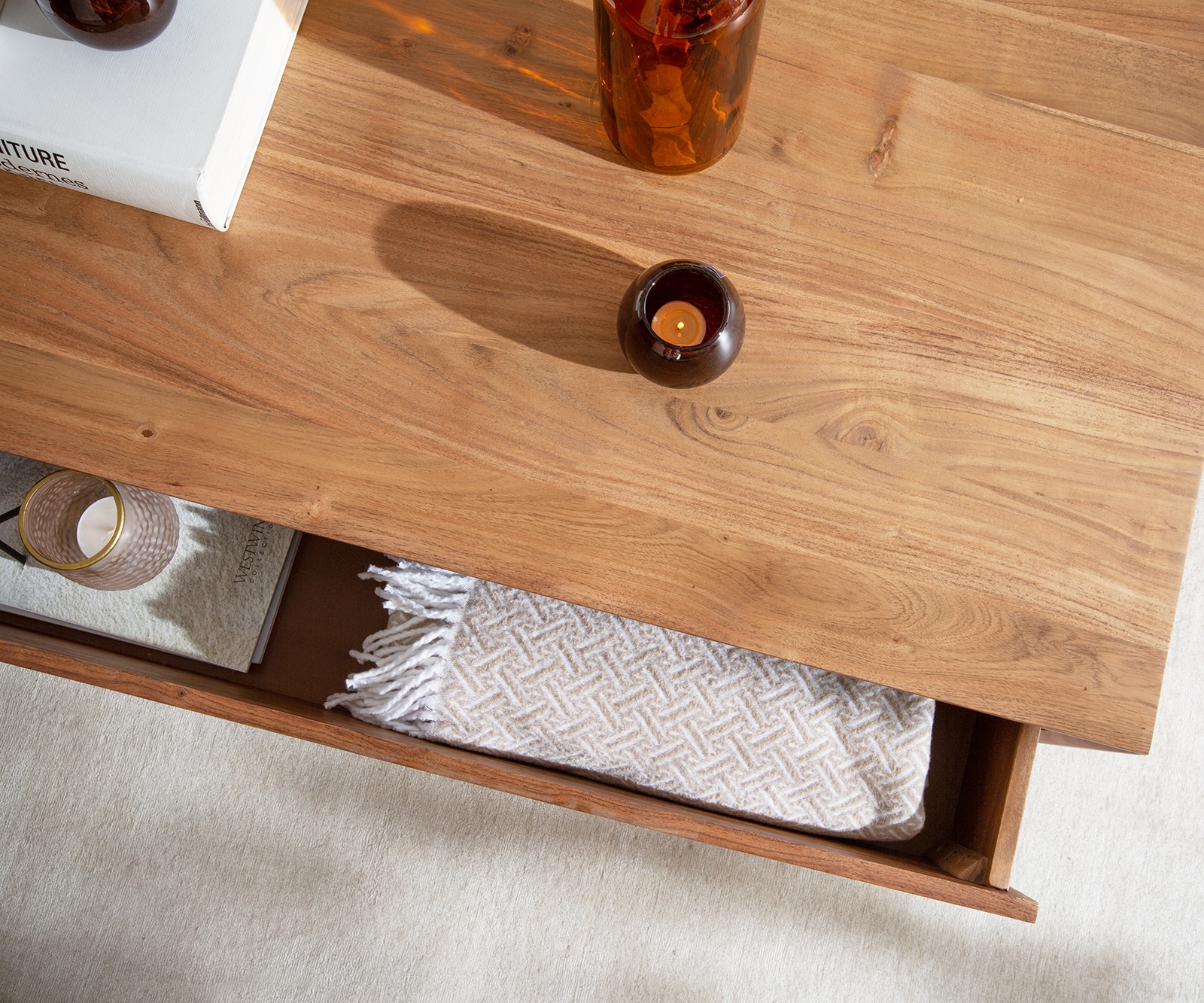 Couchtisch Stonegrace 80x60 cm Akazie Natur 2 Schubladen Steinfurnier 6 Couchtisch Stonegrace 80x60 cm Akazie Natur 2 Schubladen Steinfurnier 6
