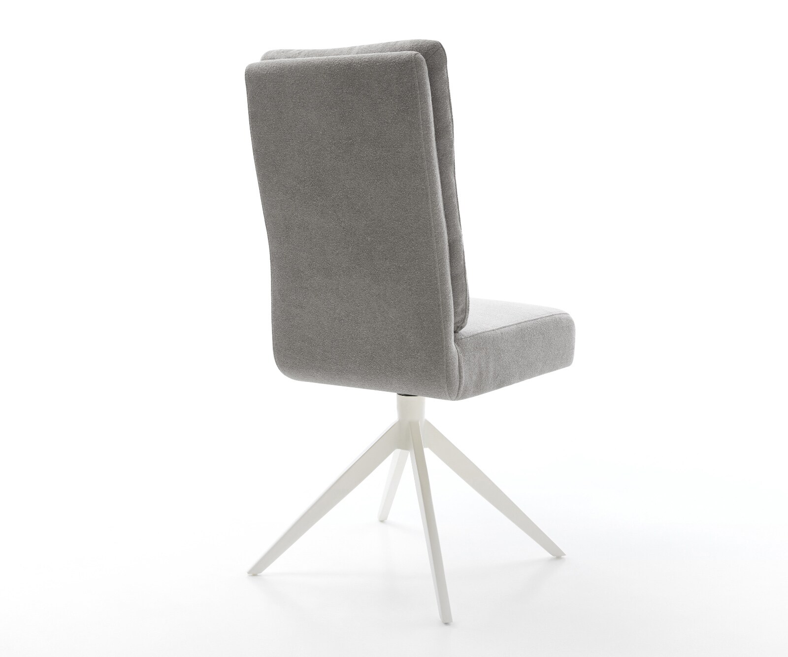 Drehstuhl Pela-Flex Strukturstoff Soft Grau Kreuzgestell breit Weiß 360° drehbar Wippfunktion Taschenfederkern 4