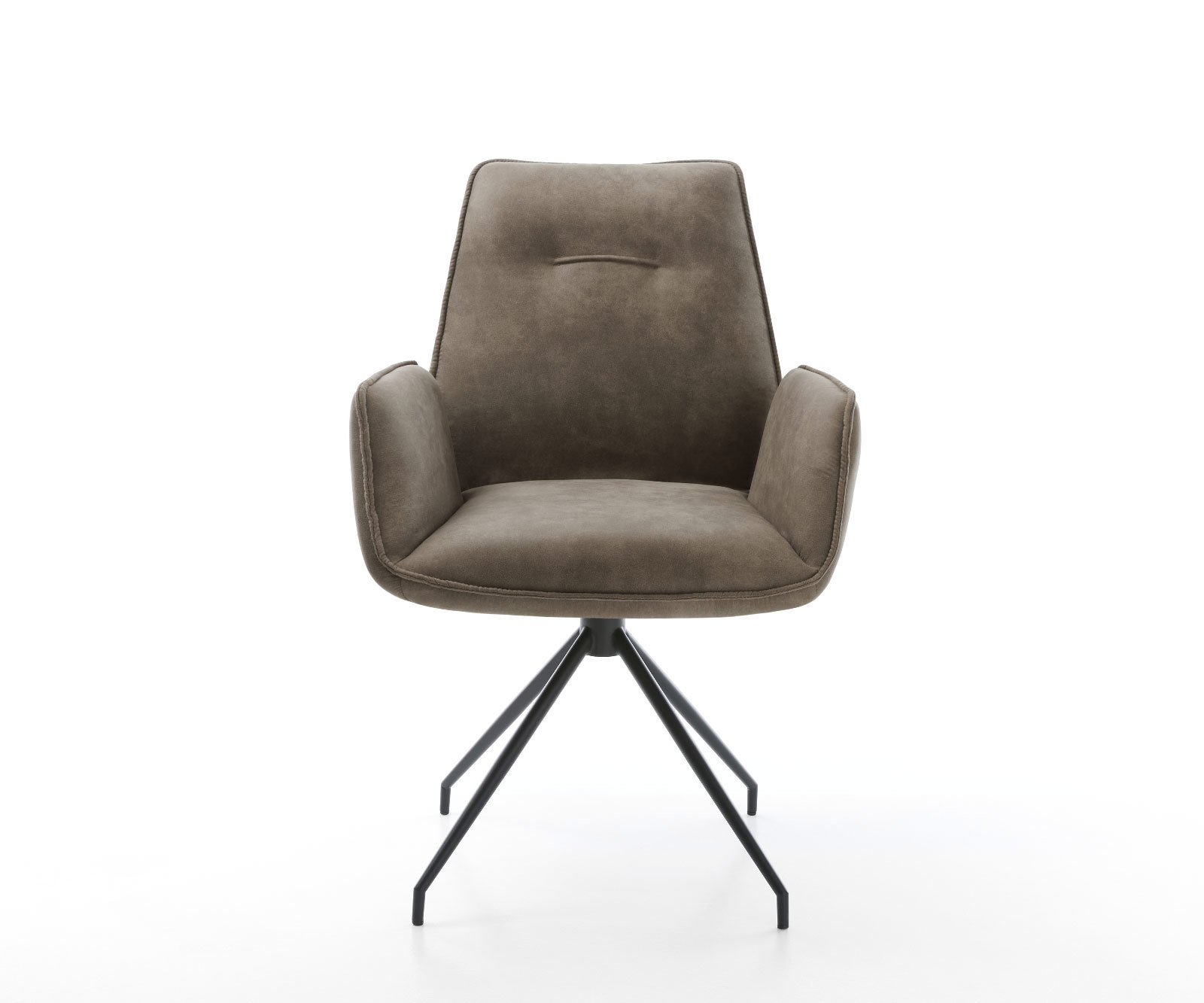 Esszimmerstuhl Zoa-Flex Mikrofaser Taupe Vintage Kreuzgestell konisch Schwarz Taschenfederkern 1 Esszimmerstuhl Zoa-Flex Mikrofaser Taupe Vintage Kreuzgestell konisch Schwarz Taschenfederkern 1