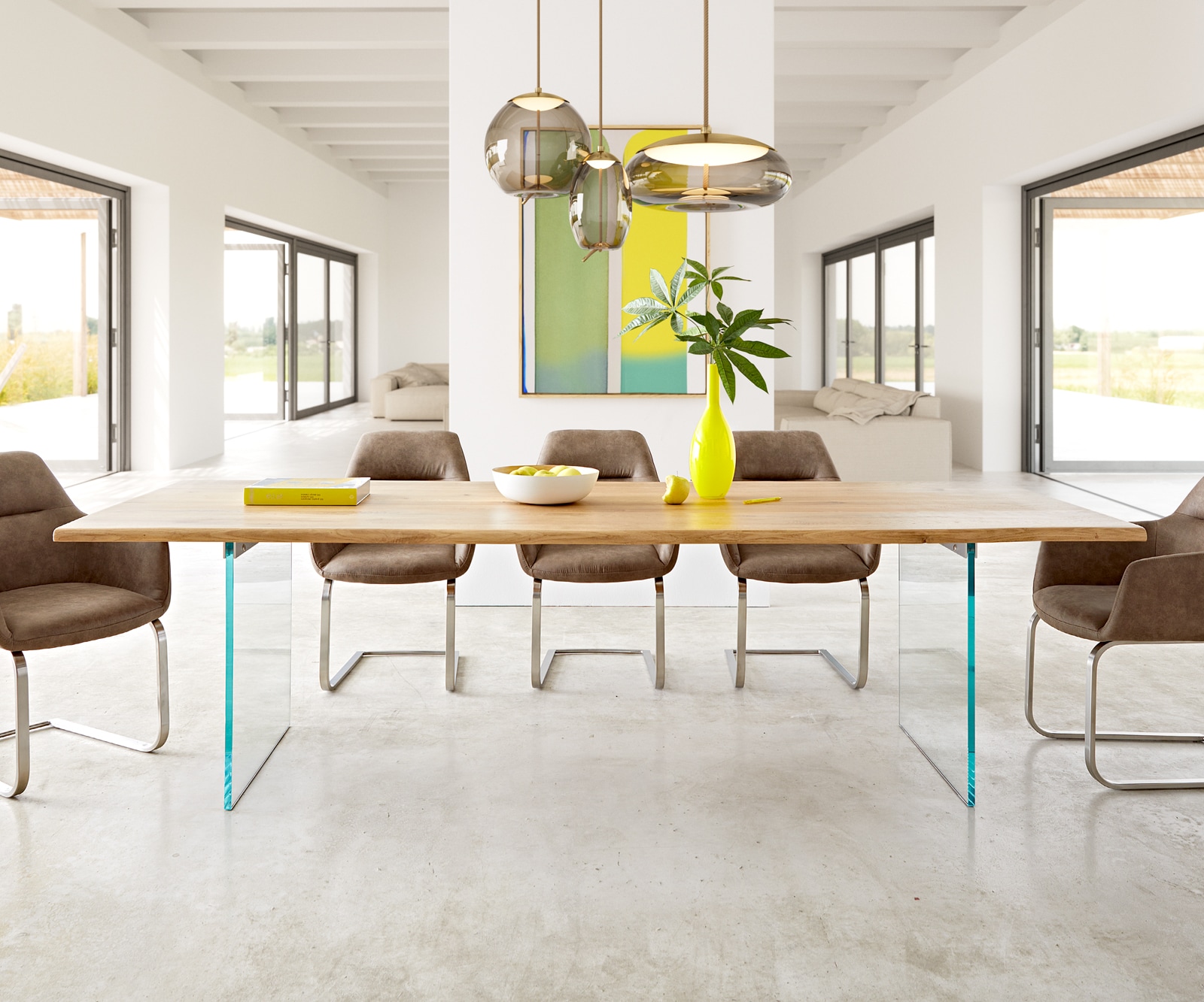 Esstisch Edge 260x100x2,5-3 Eiche Natur Glas Live-Edge 1 Esstisch Edge 260x100x2,5-3 Eiche Natur Glas Live-Edge 1