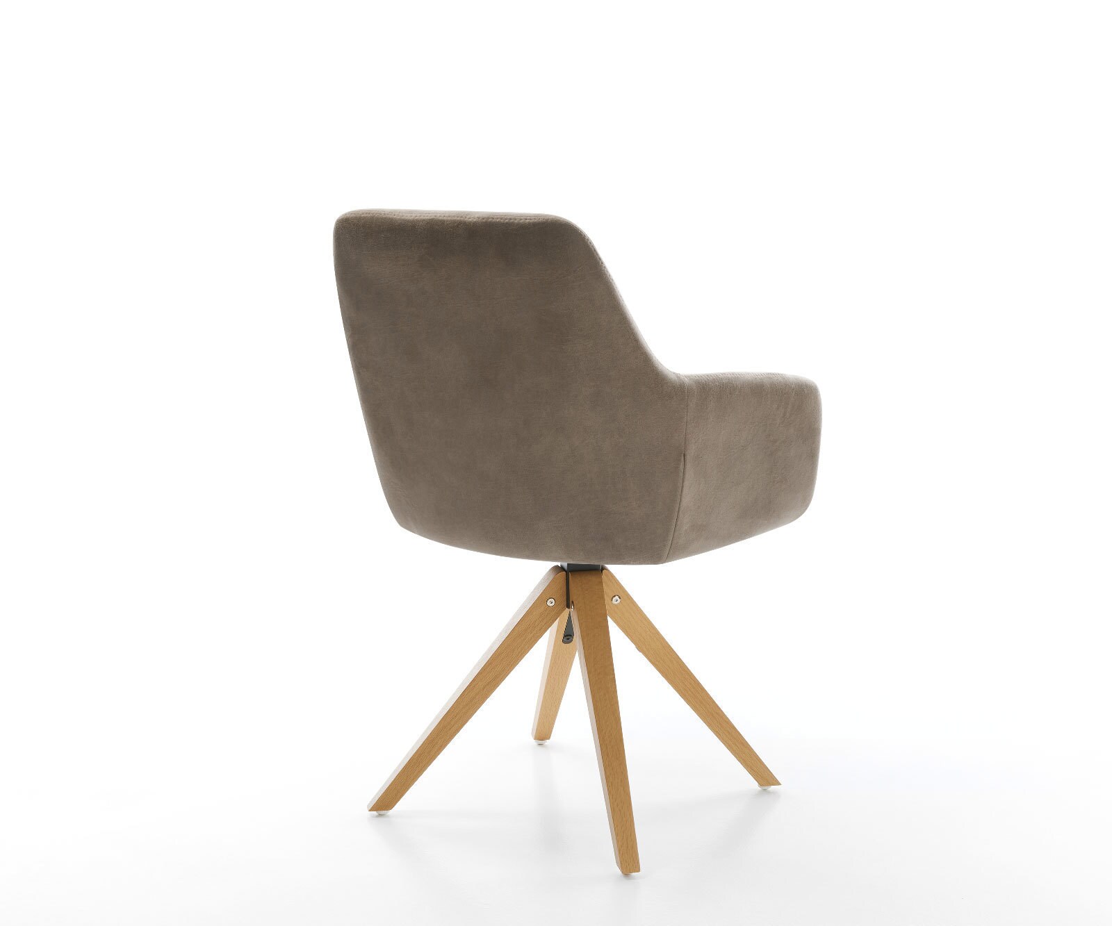 Esszimmerstuhl Pejo-Flex Mikrofaser Taupe Vintage Holzgestell kantig Natur Taschenfederkern 4