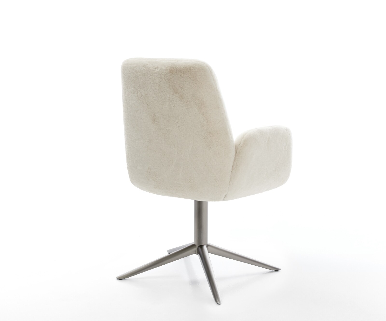 Drehstuhl Zoa-Flex Plüsch Creme-Weiß Fußkreuz Graphit 360° drehbar Wippfunktion Taschenfederkern 4