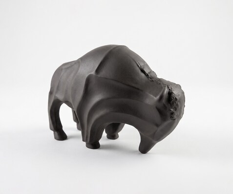 Figur Taurus B12 x T28 x H18 cm Aluminium Basalt Gegossen