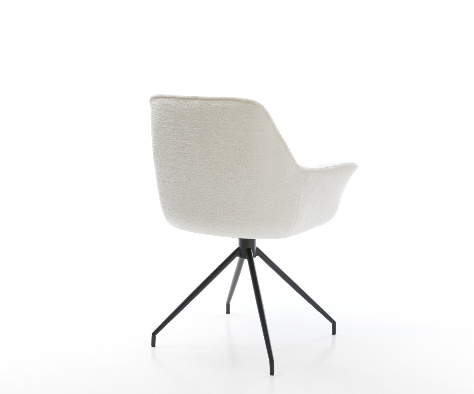 Esszimmerstuhl Kaira-Flex Bouclé Soft Beige Kreuzgestell konisch Schwarz 4