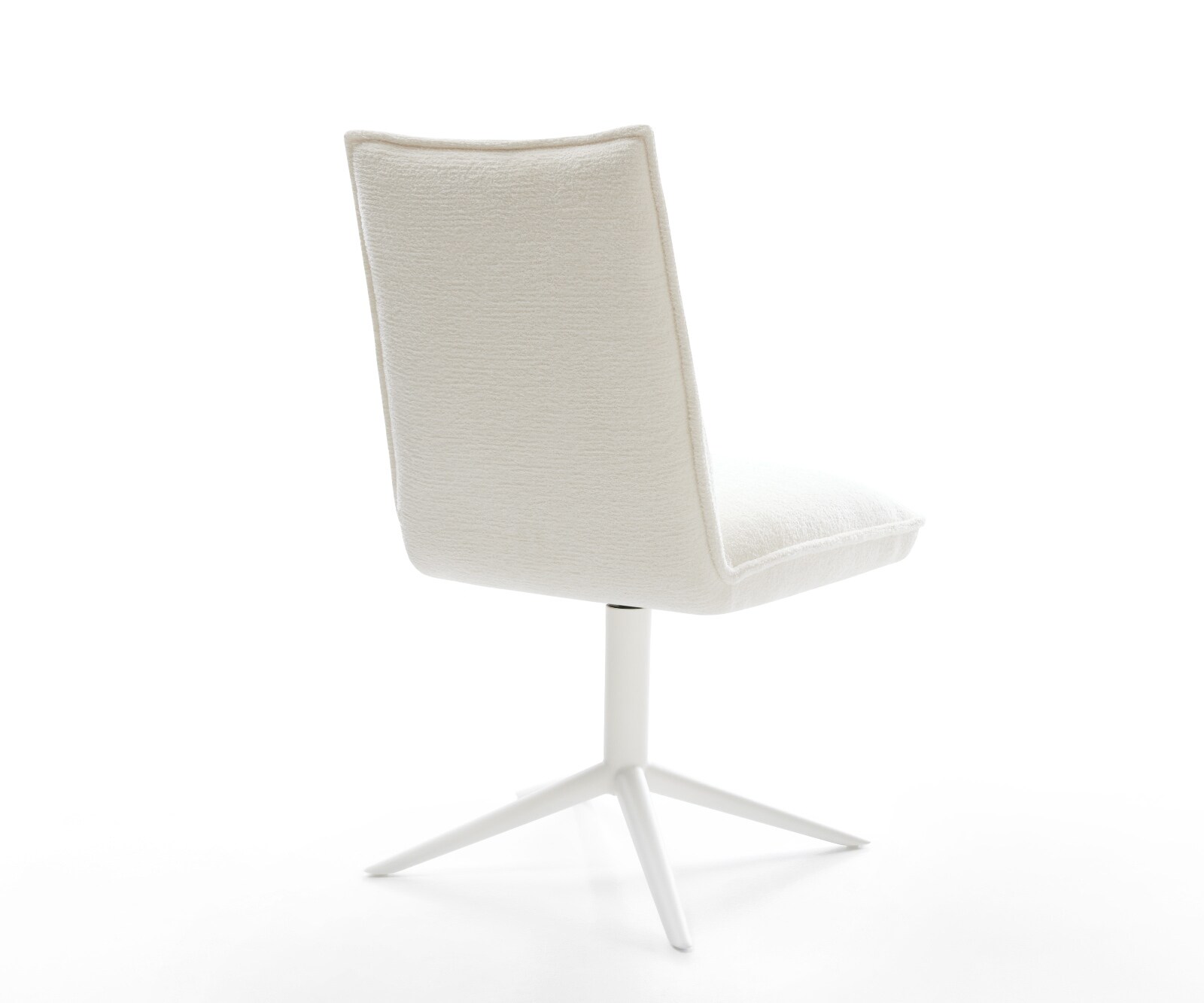 Drehstuhl Lelio-Flex Bouclé Soft Beige Fußkreuz Weiß 360° drehbar Wippfunktion Taschenfederkern 5